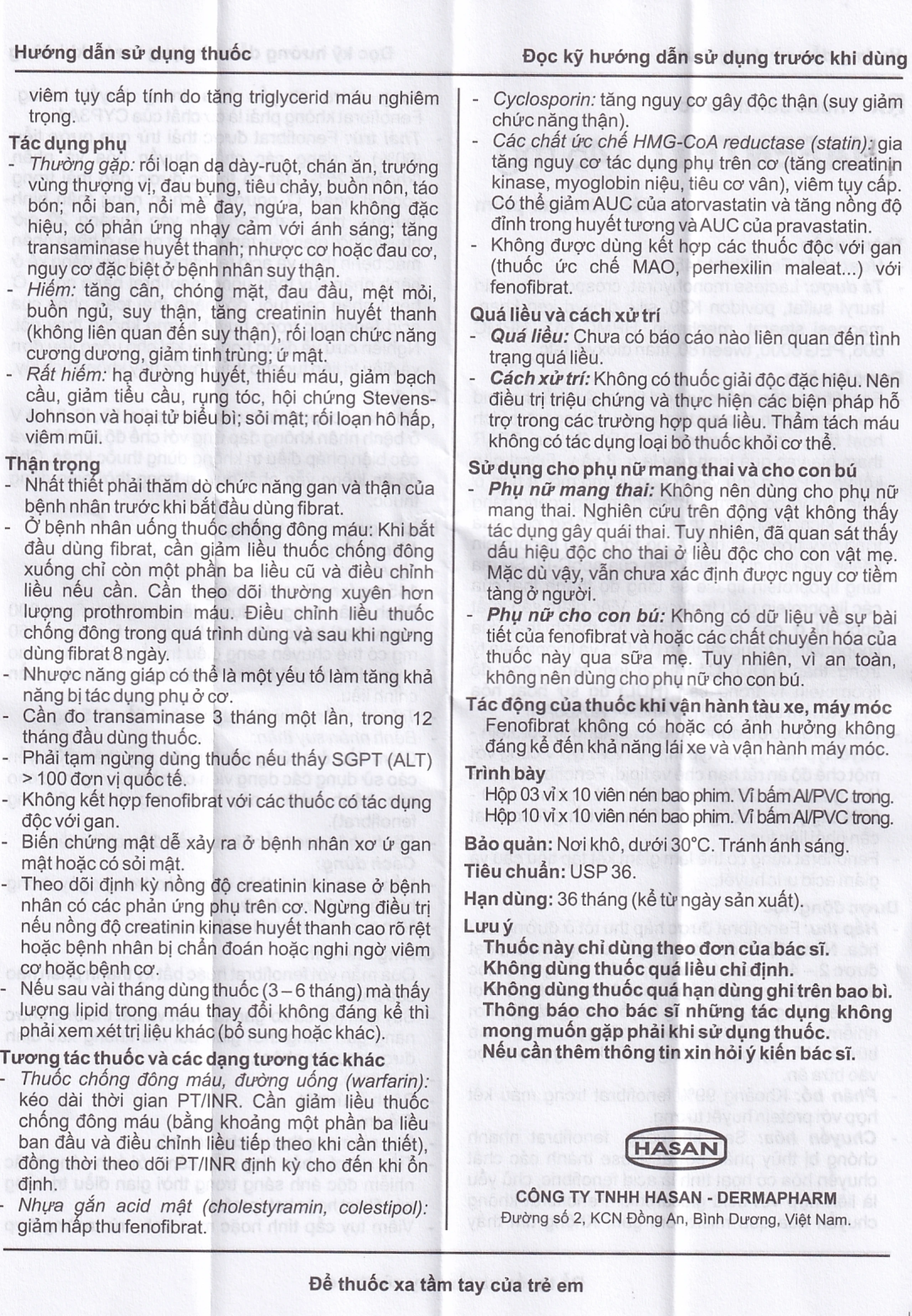 Thuốc Hafenthyl 145mg Hasan điều trị rối loạn lipoprotein huyết (3 vỉ x 10 viên)