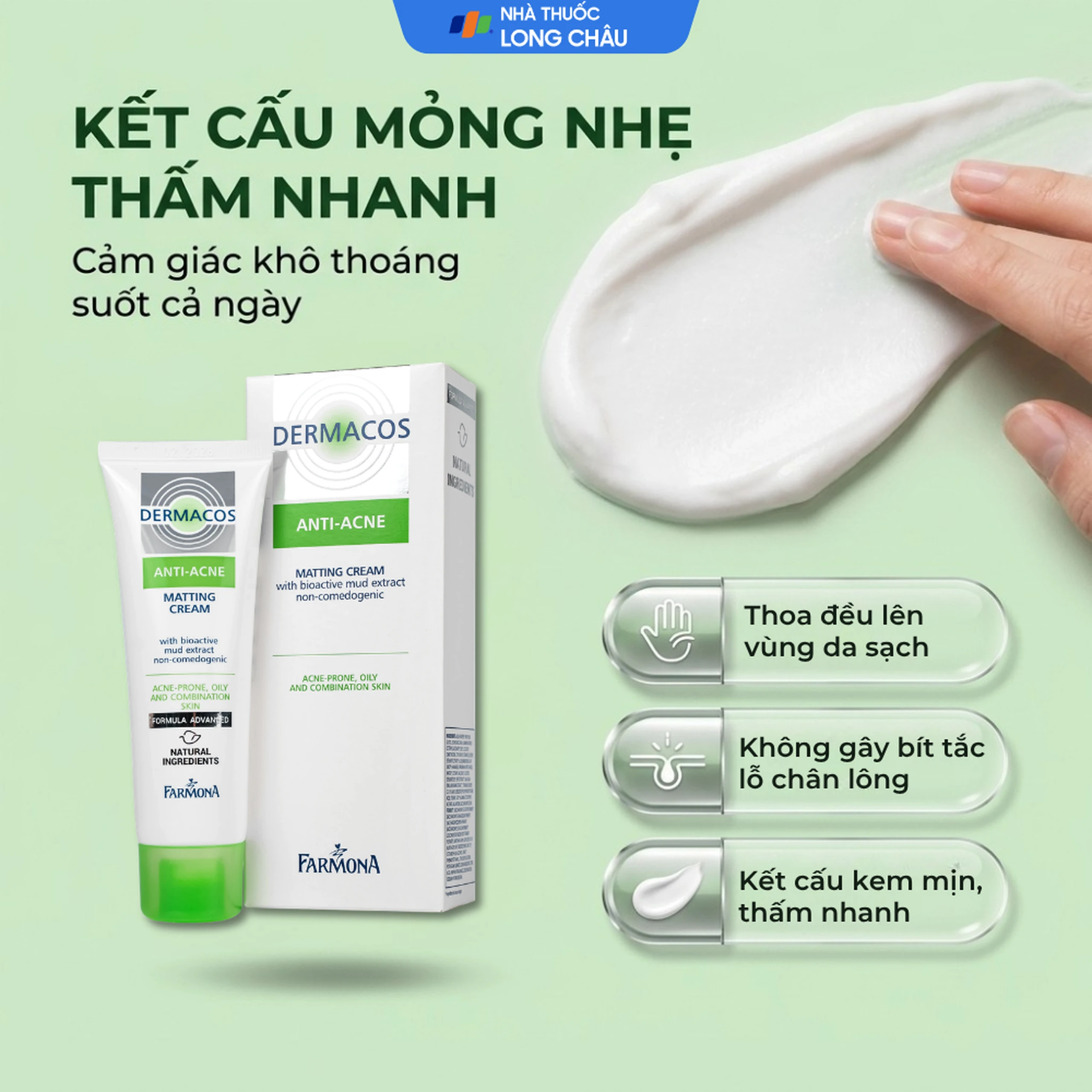 Kem bôi ngừa mụn Dermacos Anti Acne Matting Cream 50ml 4