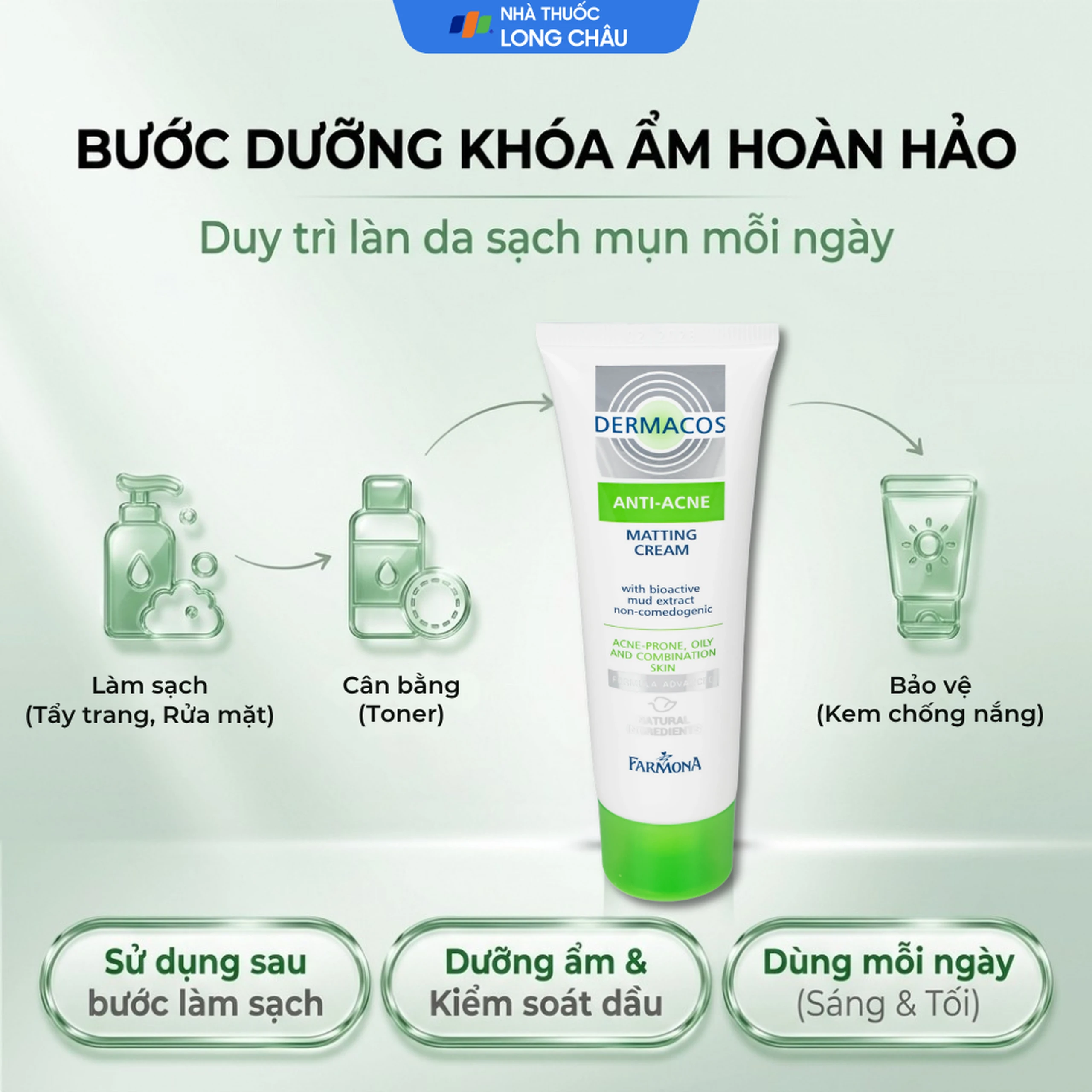 Kem bôi ngừa mụn Dermacos Anti Acne Matting Cream 50ml 6