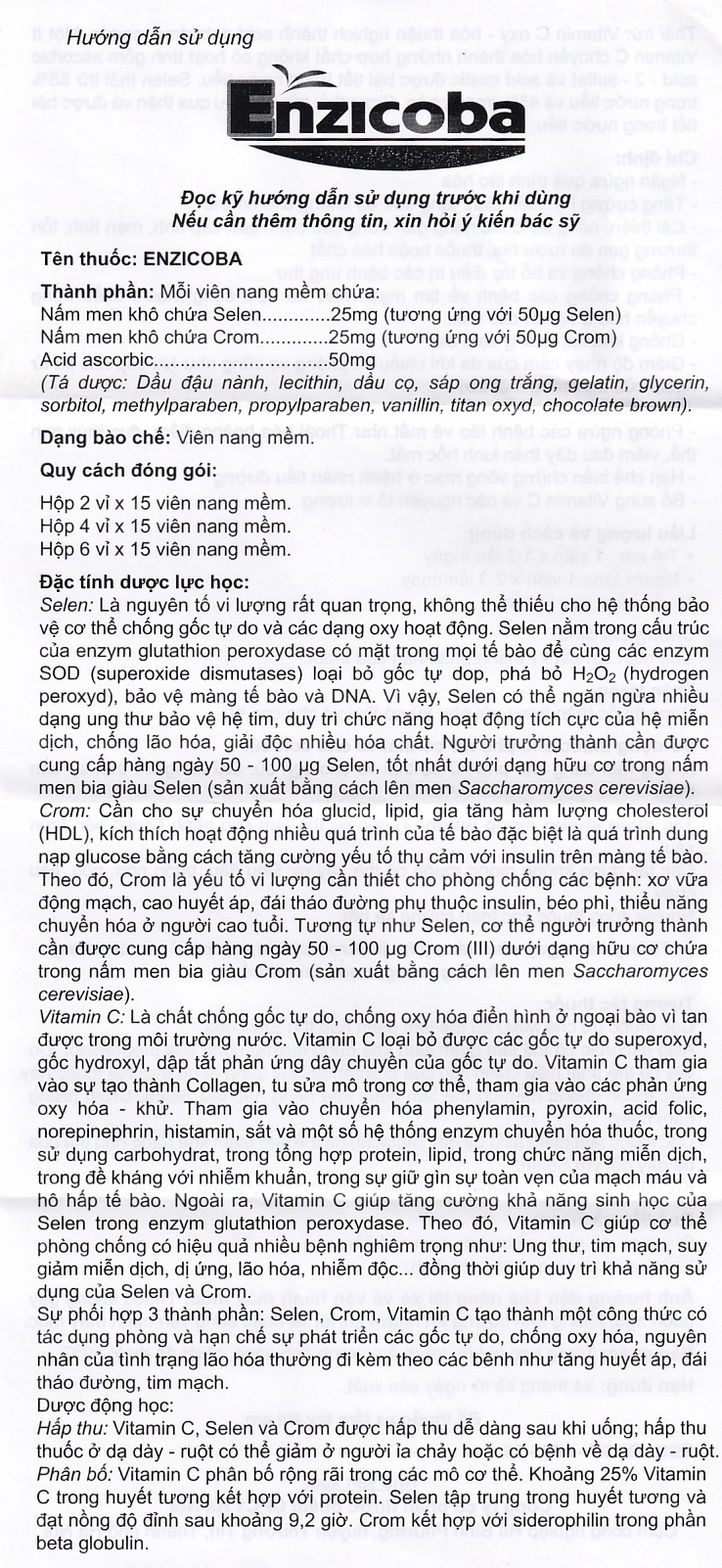 Thuốc Enzicoba CPC1 ngăn ngừa quá trình lão hóa, tăng đề kháng (4 vỉ x 15 viên)