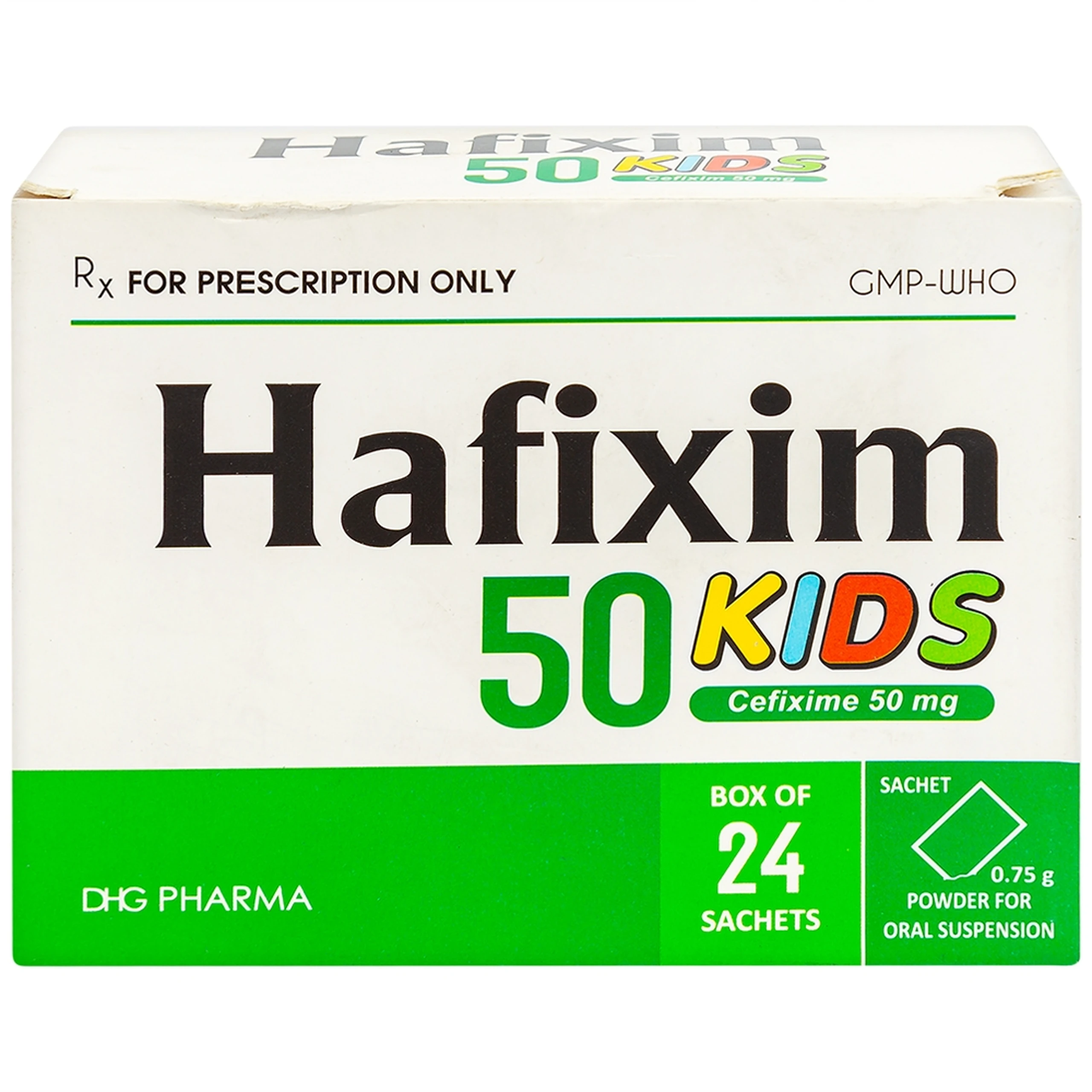 Bột Hafixim 50 Kids DHG điều trị nhiễm khuẩn (24 gói)