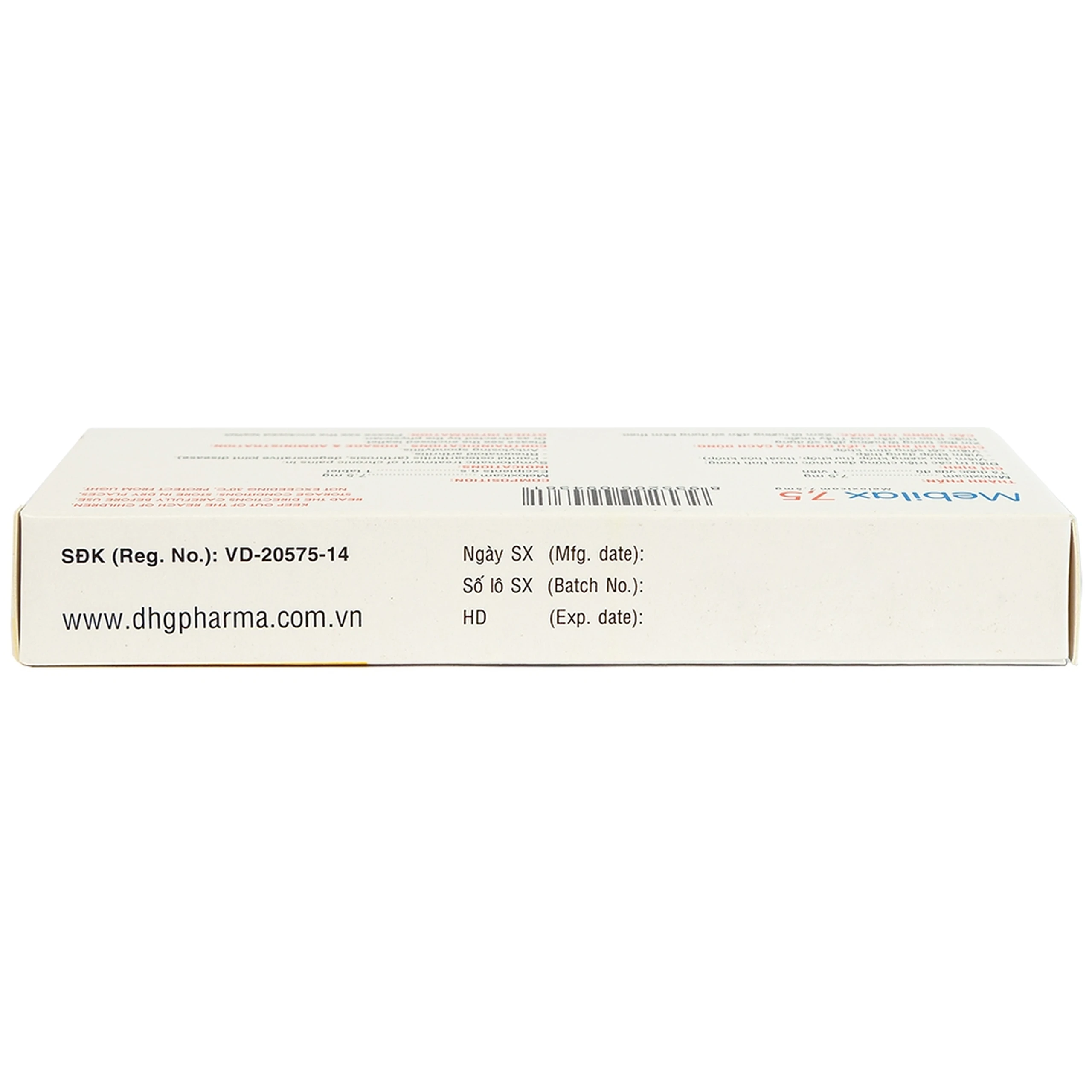 Viên nén Mebilax 7,5 DHG Pharma  điều trị viêm đau cơ xương khớp (2 vỉ x 10 viên)