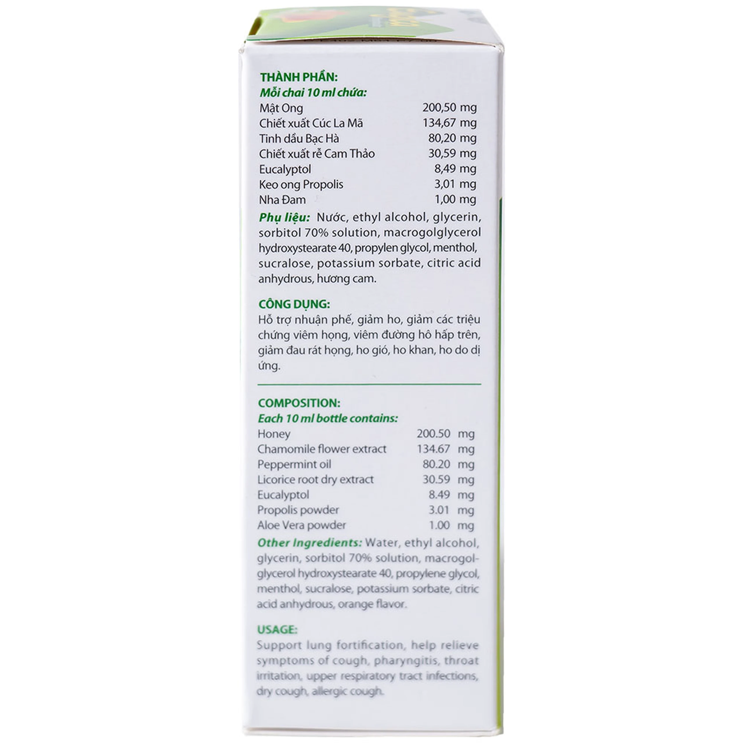 Chai xịt họng thảo dược giúp giảm ho Eugica Mega (10ml)