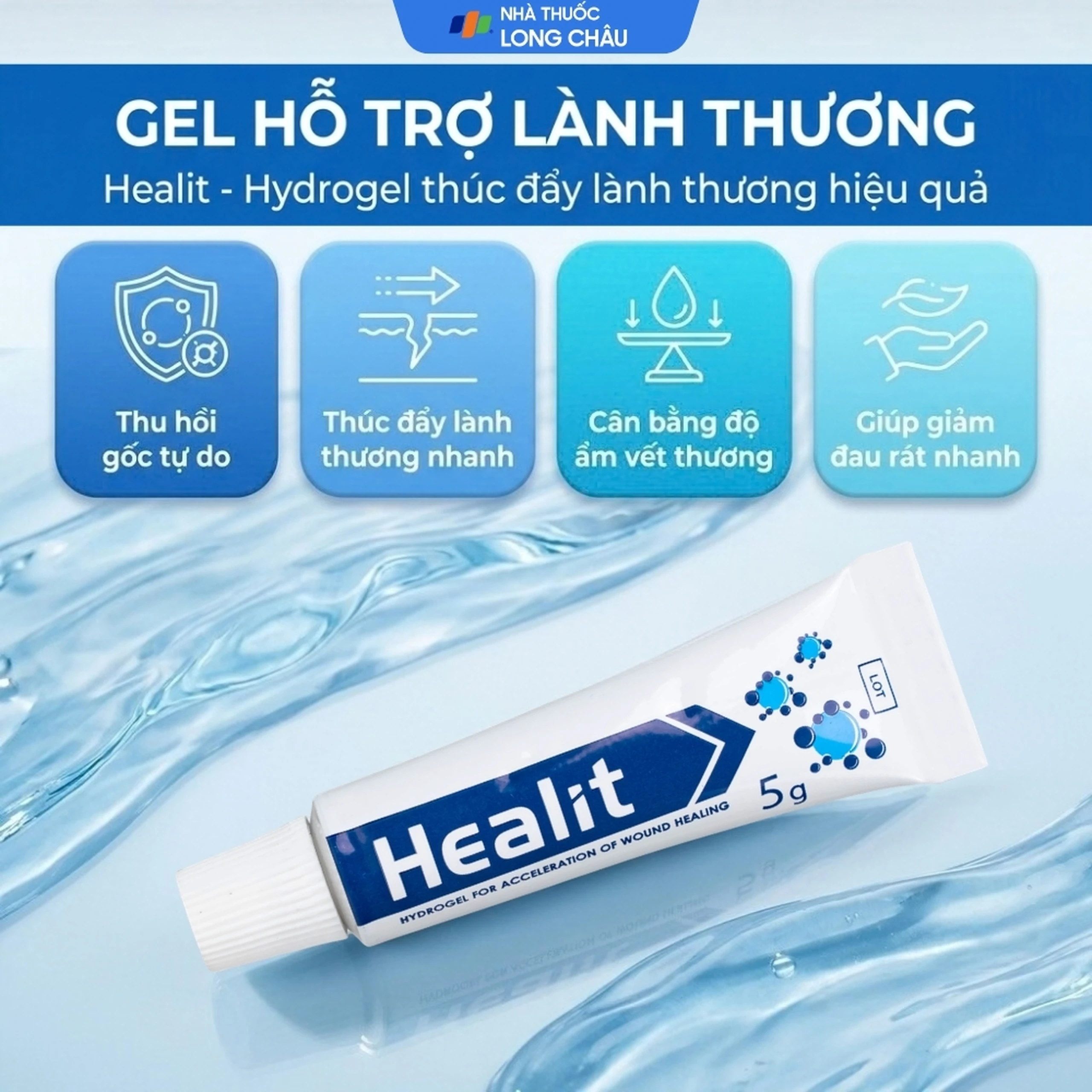 Kem bôi vết thương Healit Vhpharma 5g hỗ trợ điều trị các vết thương hở cấp và mãn tính 2