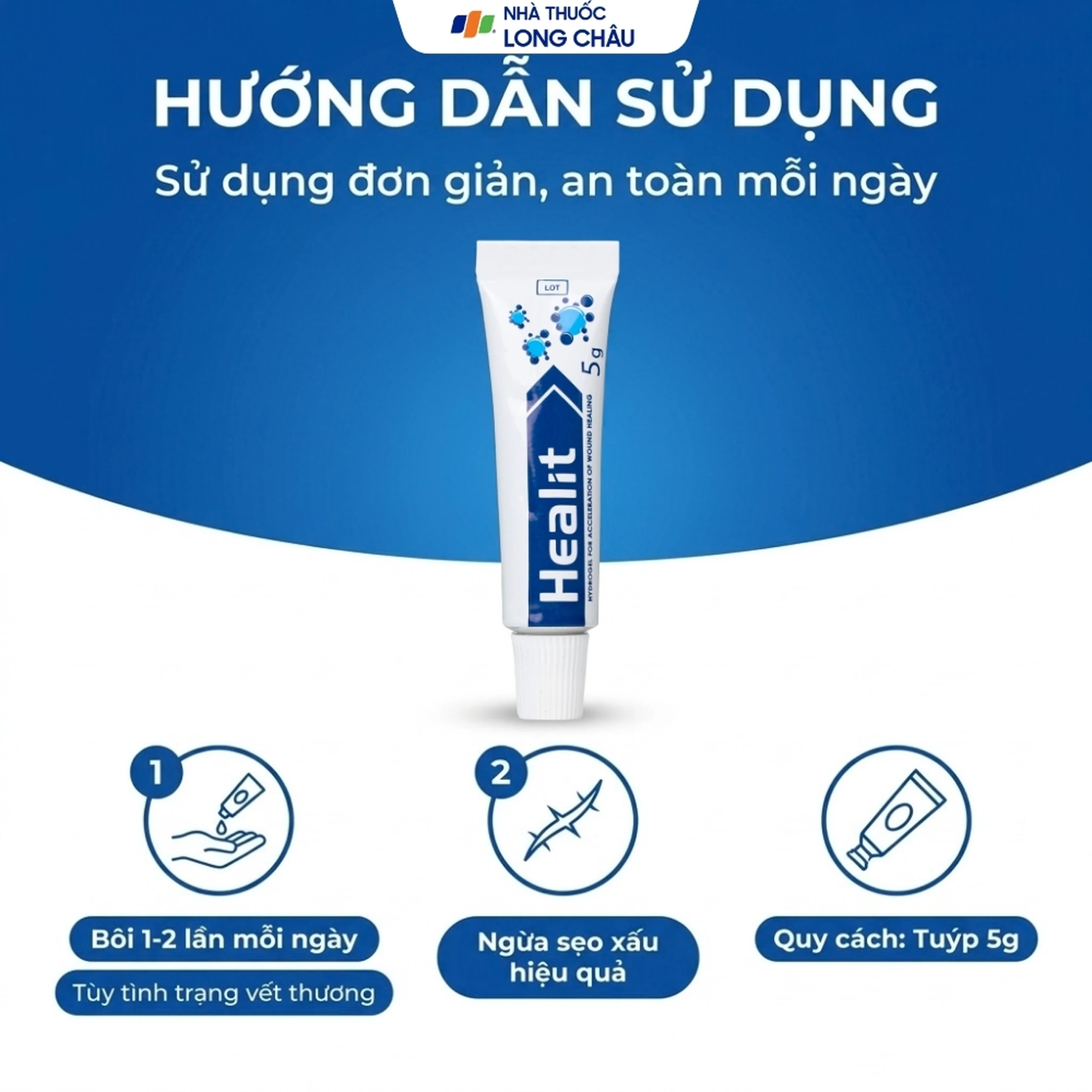 Kem bôi vết thương Healit Vhpharma 5g hỗ trợ điều trị các vết thương hở cấp và mãn tính 5