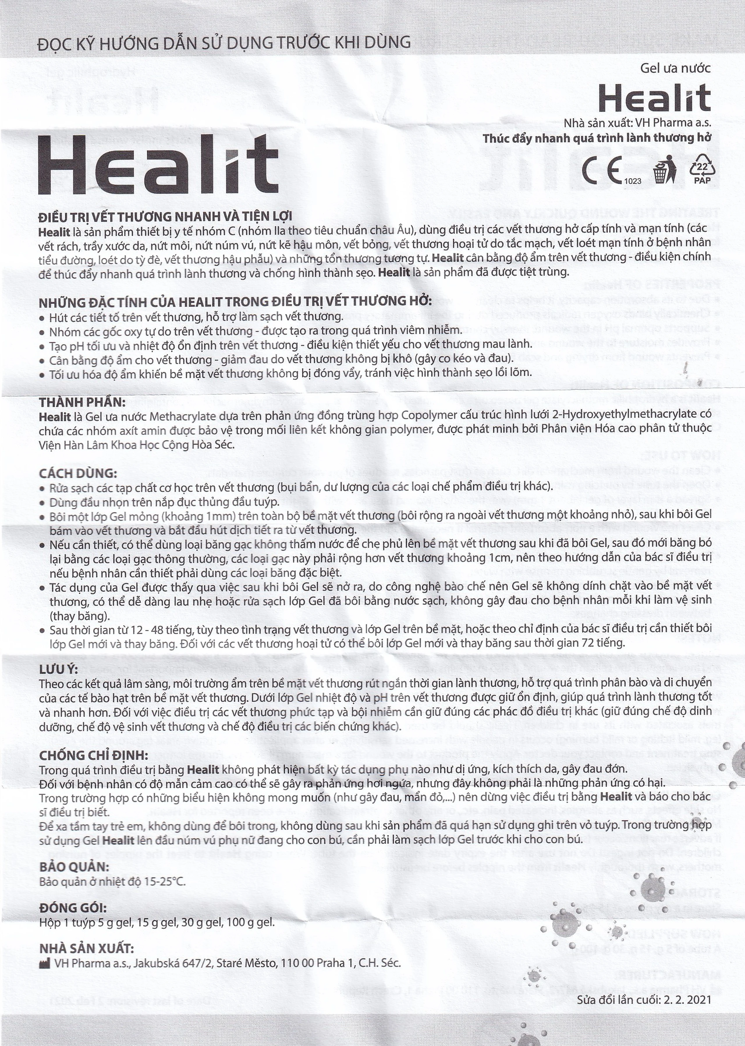 Kem bôi vết thương Healit Vhpharma 5g hỗ trợ điều trị các vết thương hở cấp và mãn tính