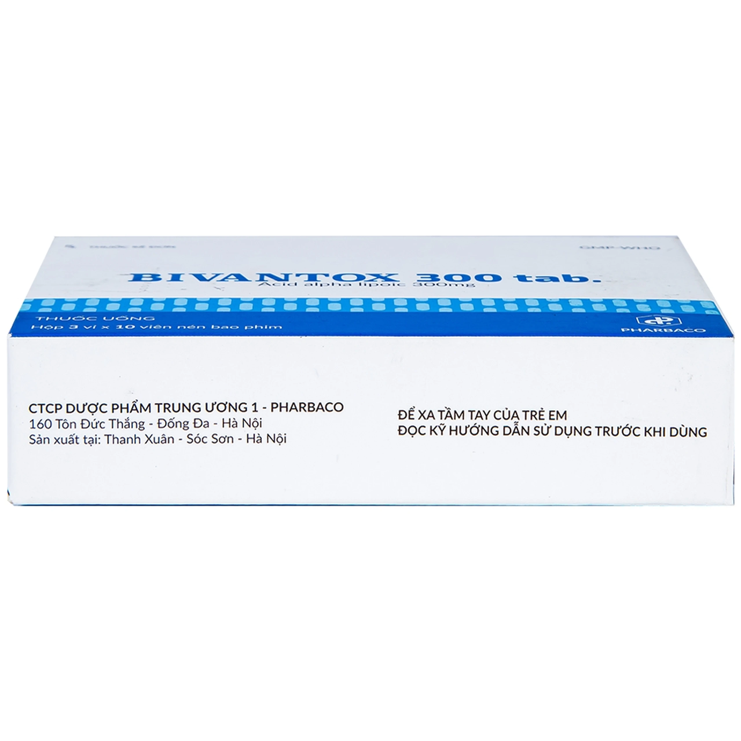 Thuốc uống Bivantox 300 Pharbaco hỗ trợ điều trị rối loạn cảm giác ở những bệnh nhân đái tháo đường (3 vỉ x 10 viên)