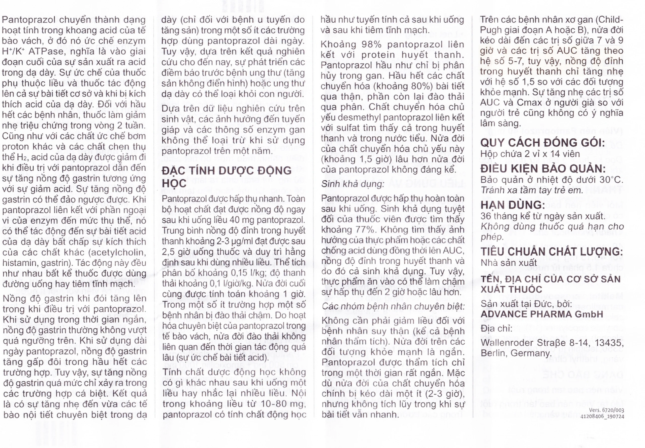 Viên nén Panto-Denk 40 điều trị loét tá tràng, loét dạ dày (2 vỉ x 14 viên)