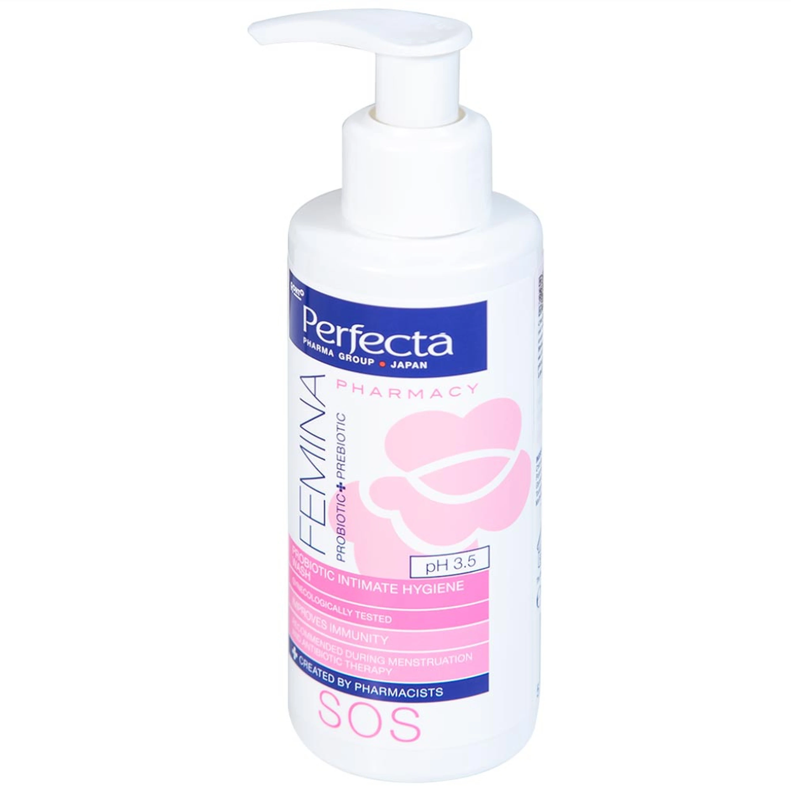 Dung dịch vệ sinh phụ nữ Perfecta Pharmacy Femina SOS hỗ trợ giảm ngứa, kháng khuẩn (150ml)