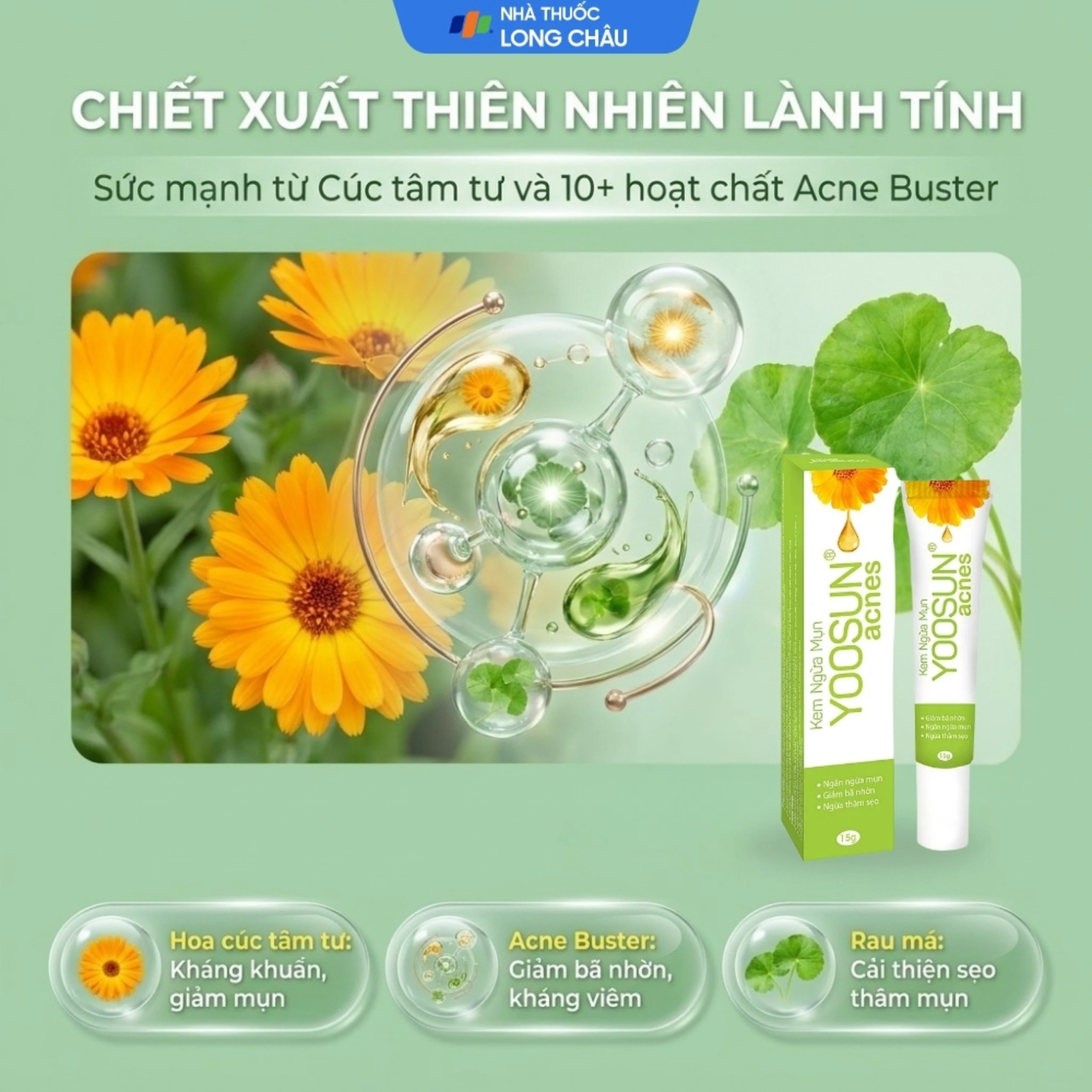 Kem bôi Yoosun Acnes hỗ trợ ngăn ngừa và cải thiện tình trạng mụn (15g) 3