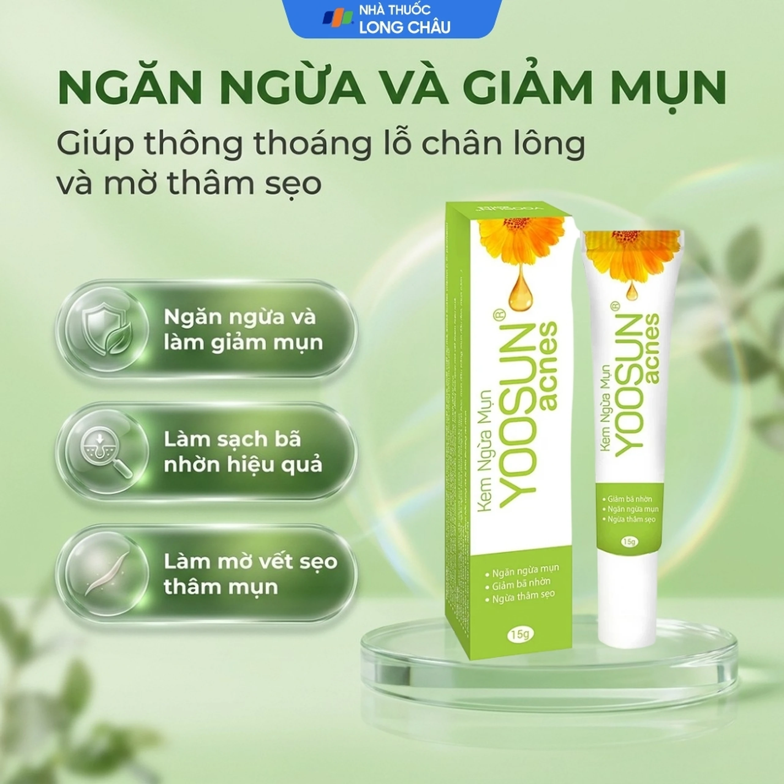 Kem bôi Yoosun Acnes hỗ trợ ngăn ngừa và cải thiện tình trạng mụn (15g) 2