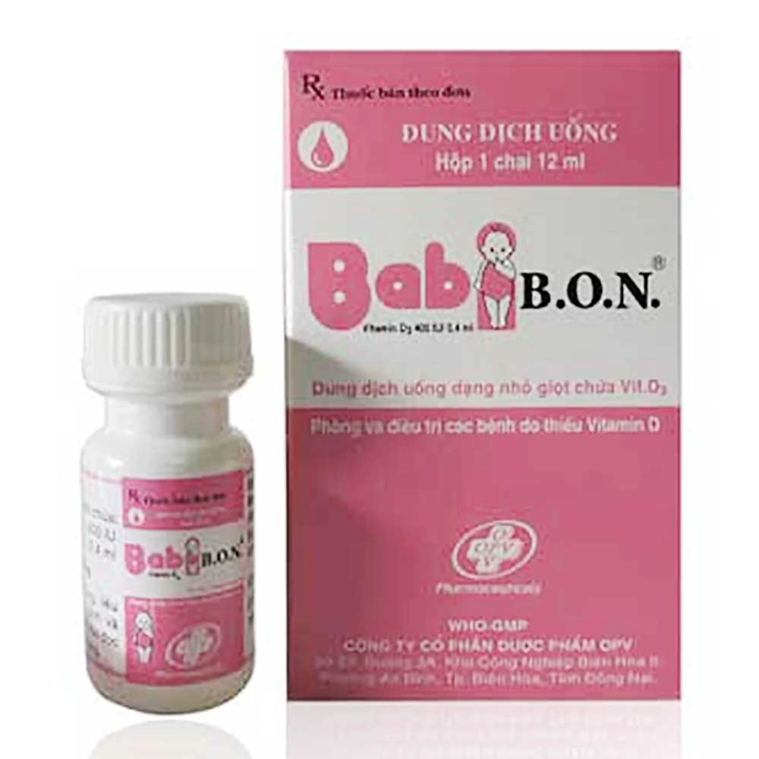 Dung dịch uống Babi B.O.N OPV phòng và điều trị các bệnh do thiếu vitamin D (12ml)