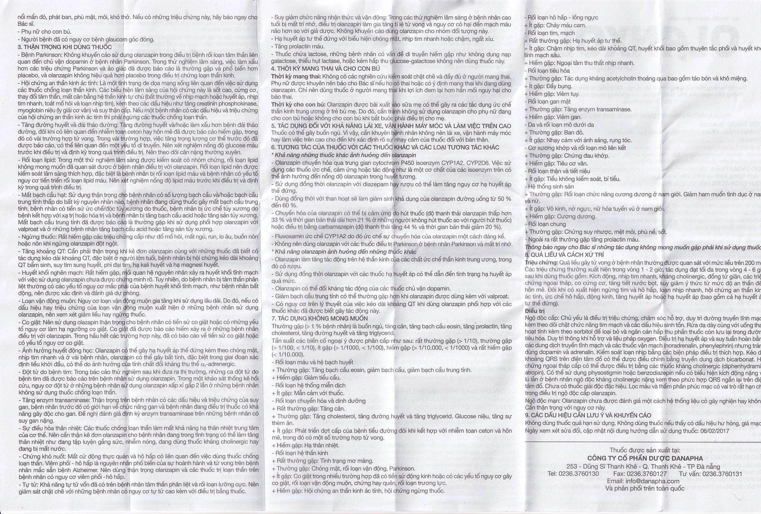 Viên nén Olanxol 10mg Danapha điều trị tâm thần phân liệt (10 vỉ x 10 viên)