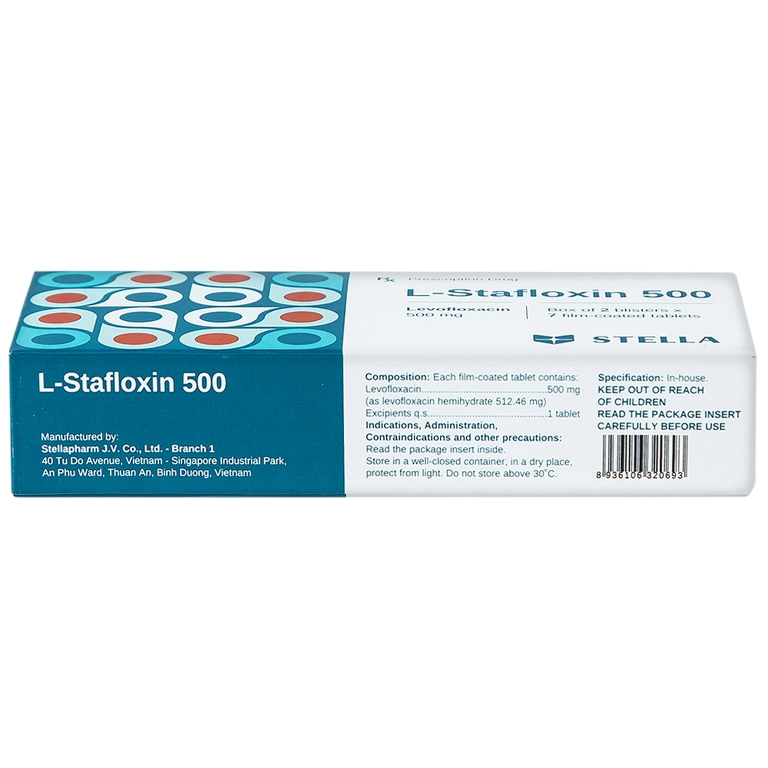Thuốc L-Stafloxin 500 Stella điều trị nhiễm khuẩn (2 vỉ x 7 viên)