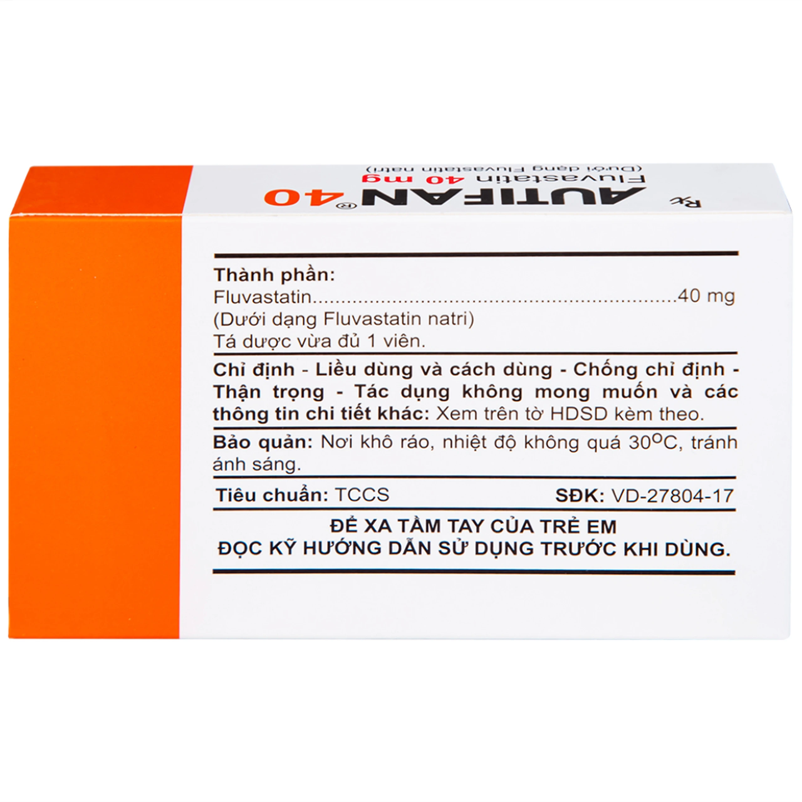 Thuốc Autifan 40 An Thiên điều trị rối loạn lipid huyết (3 vỉ x 10 viên)