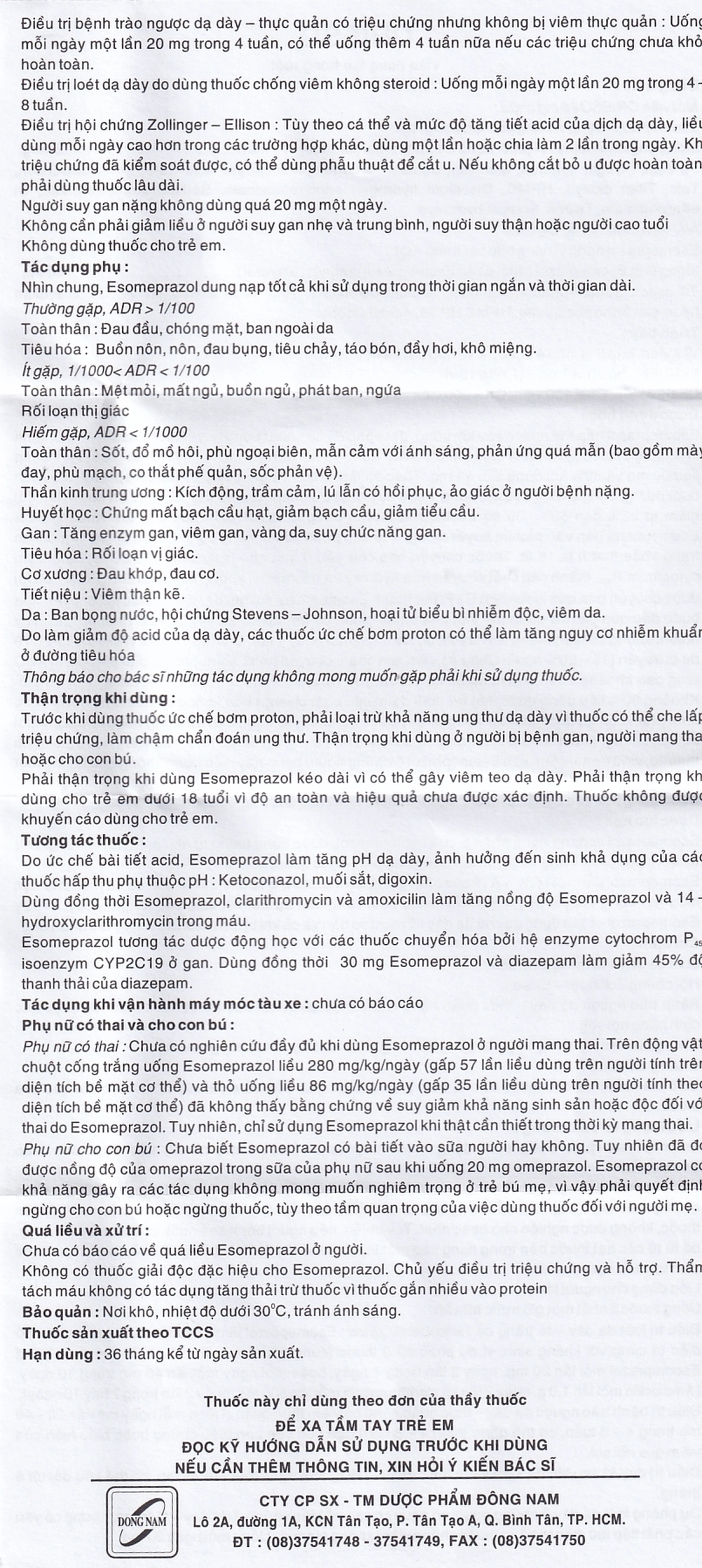 Viên nang Orieso 20mg Đông Nam điều trị loét dạ dày - tá tràng (3 vỉ x 10 viên)