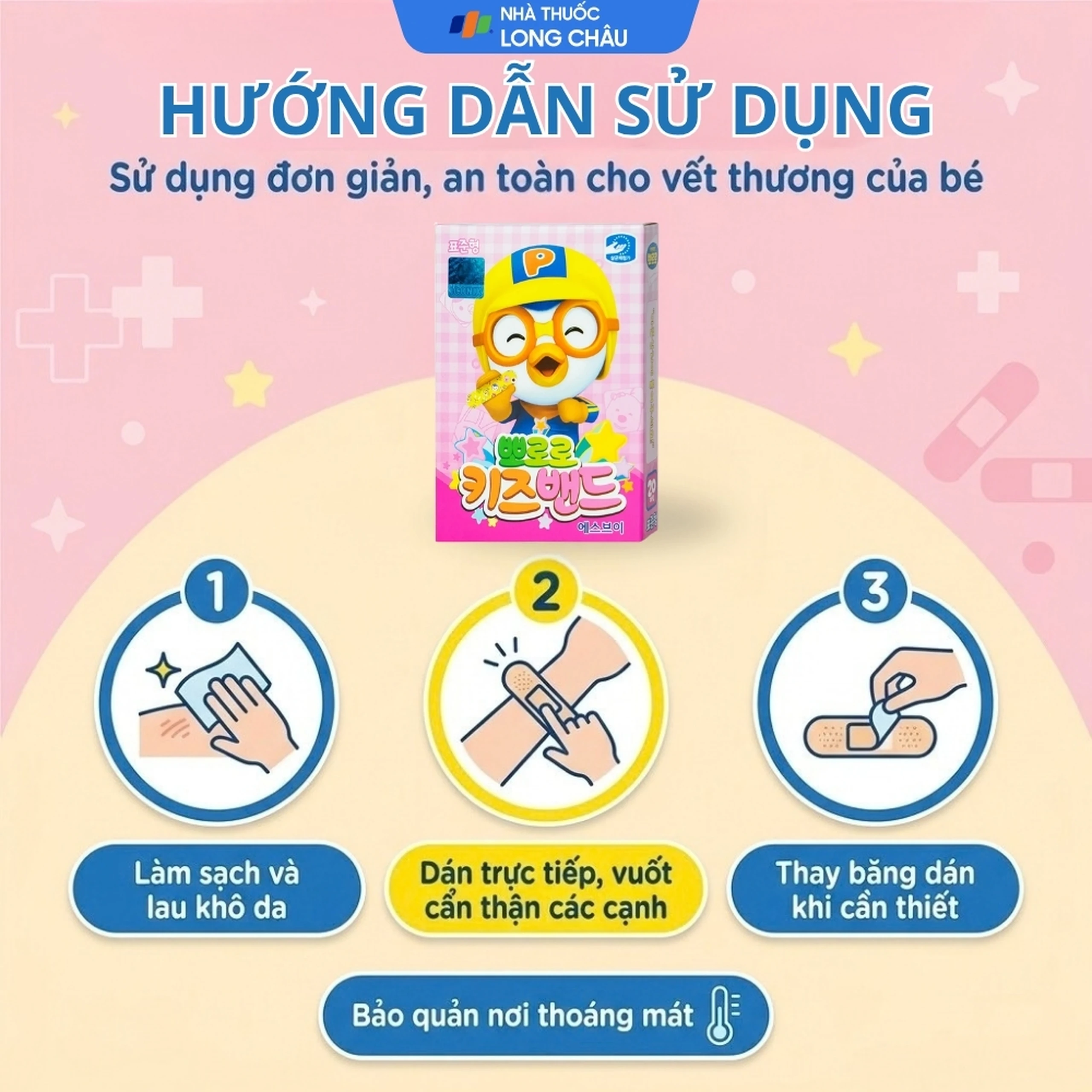Băng cá nhân trẻ em Pororo Kids Band 7.2x1.8cm (20 miếng) Young Chemical 5