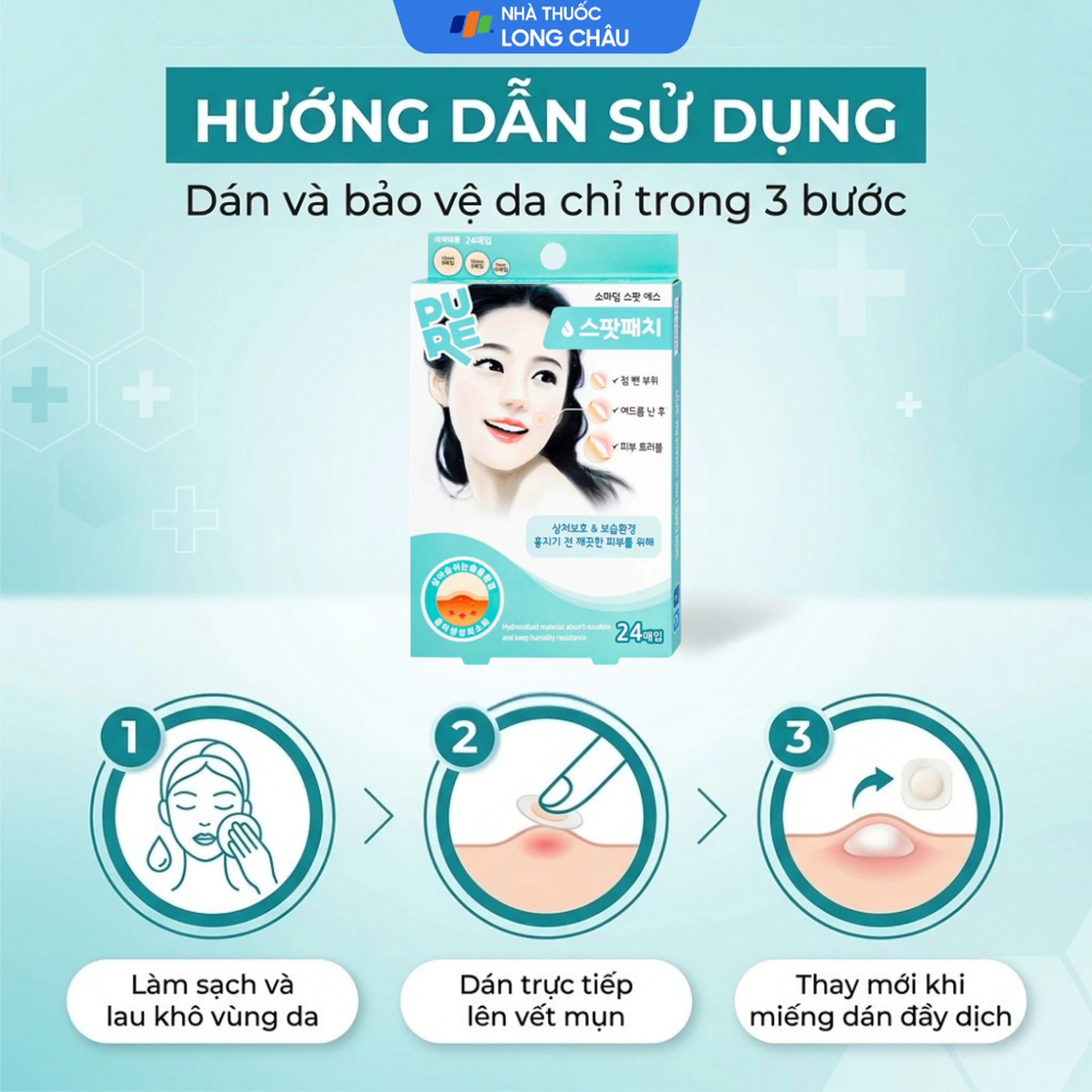 Miếng dán mụn Somaderm Spot (24 miếng) hút mụn, làm lành vết thương sau mụn 5