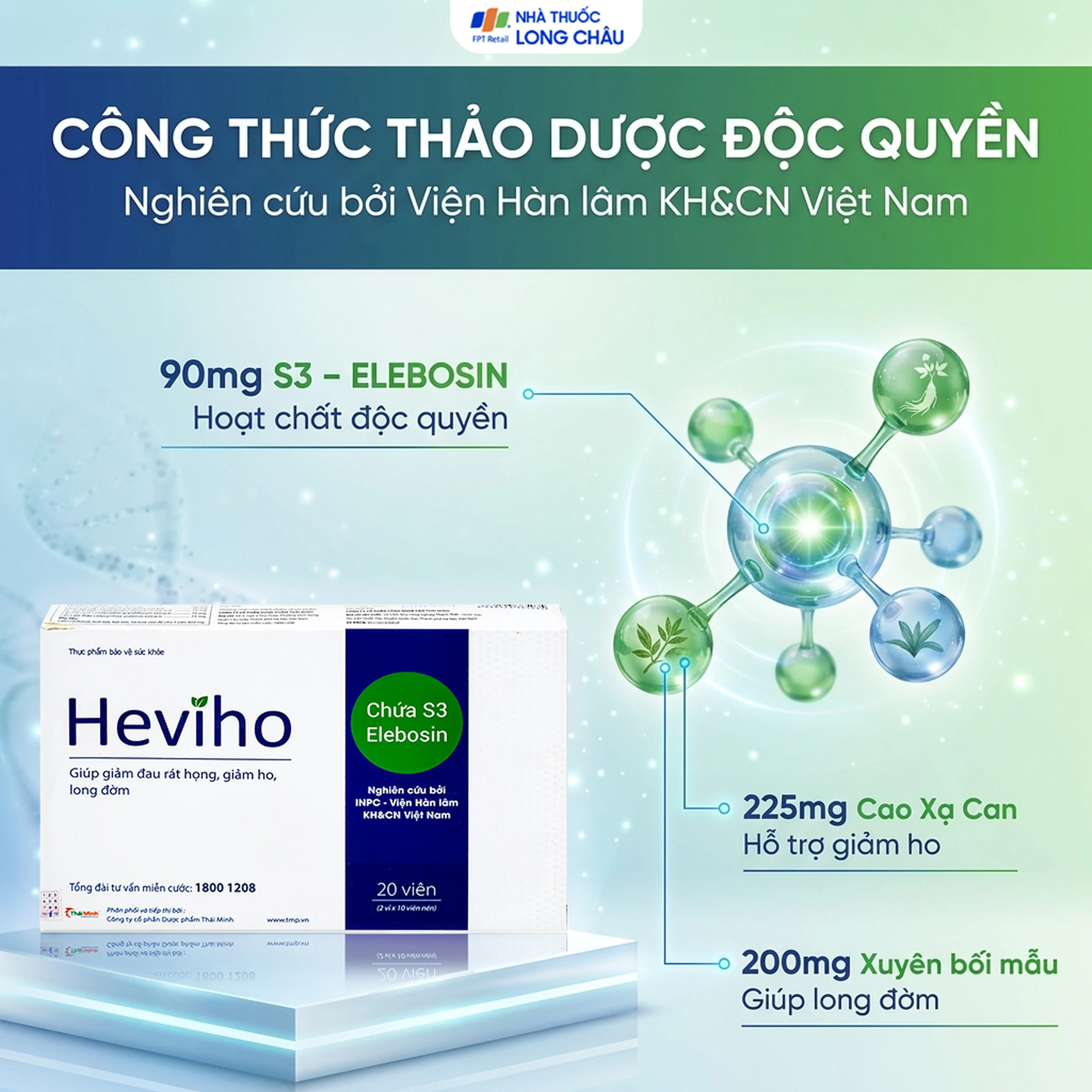 Viên uống giảm ho long đờm Heviho Thái Minh (2 vỉ x 10 viên) 3