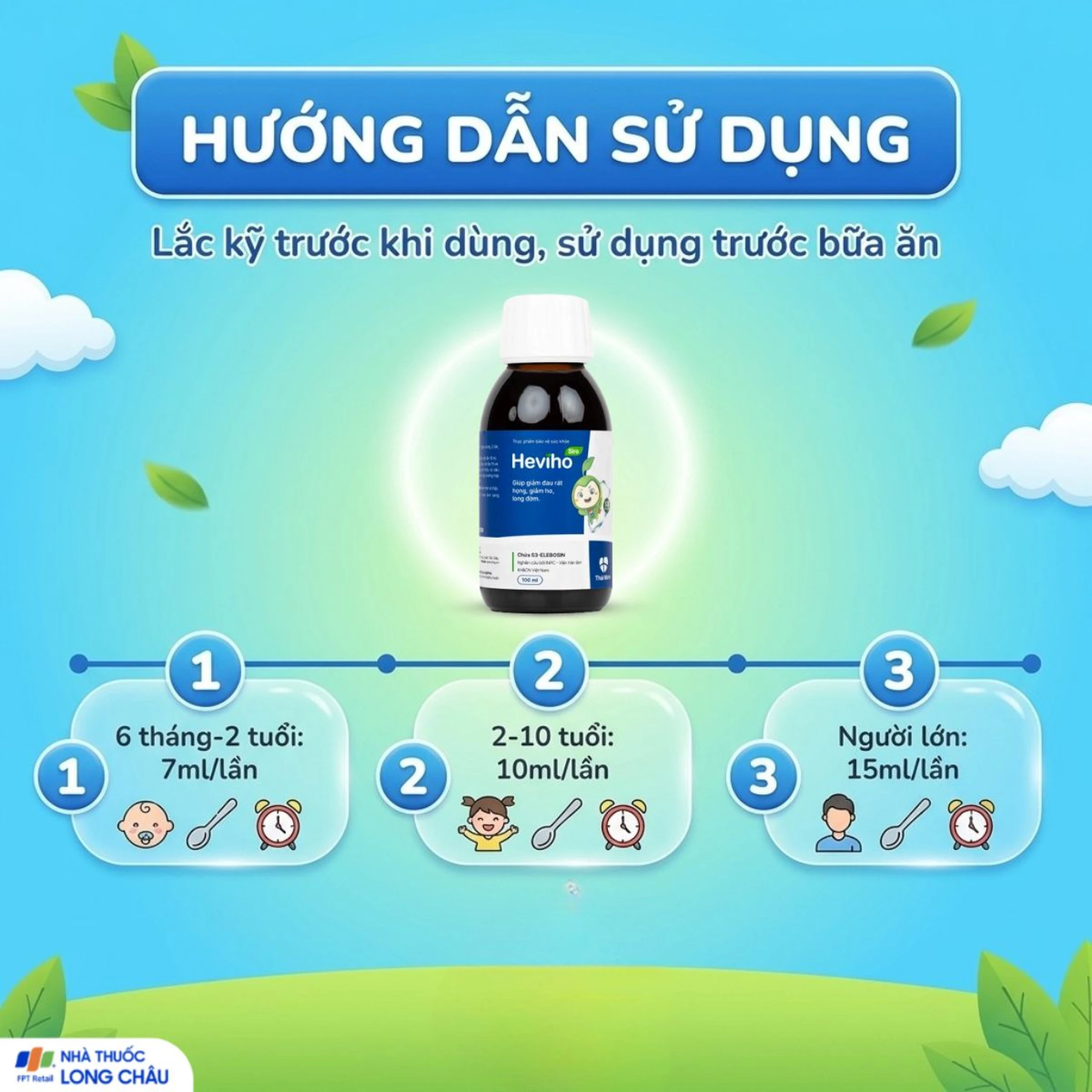 Siro giảm ho long đờm Heviho Thái Minh (100ml) 5