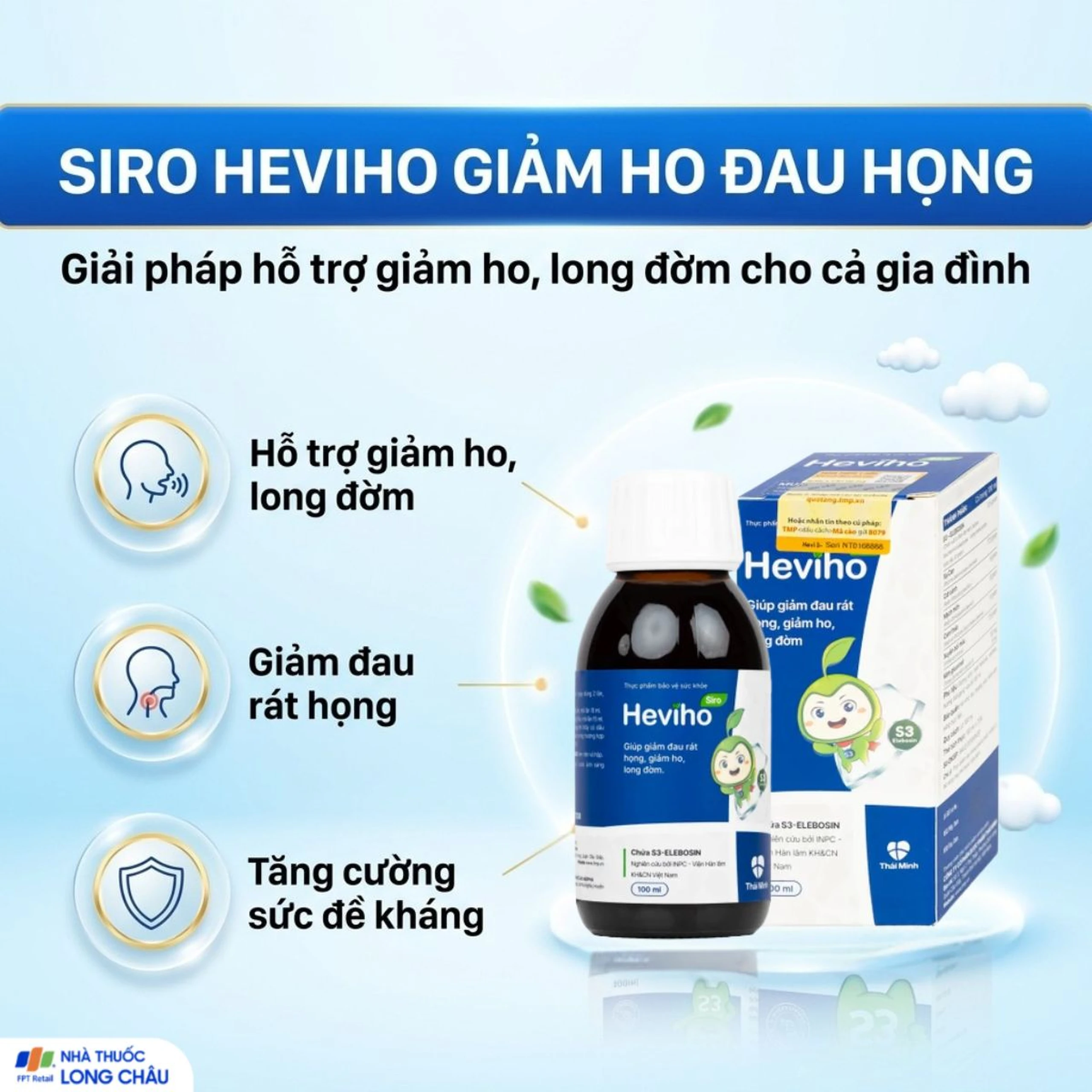 Siro giảm ho long đờm Heviho Thái Minh (100ml) 2