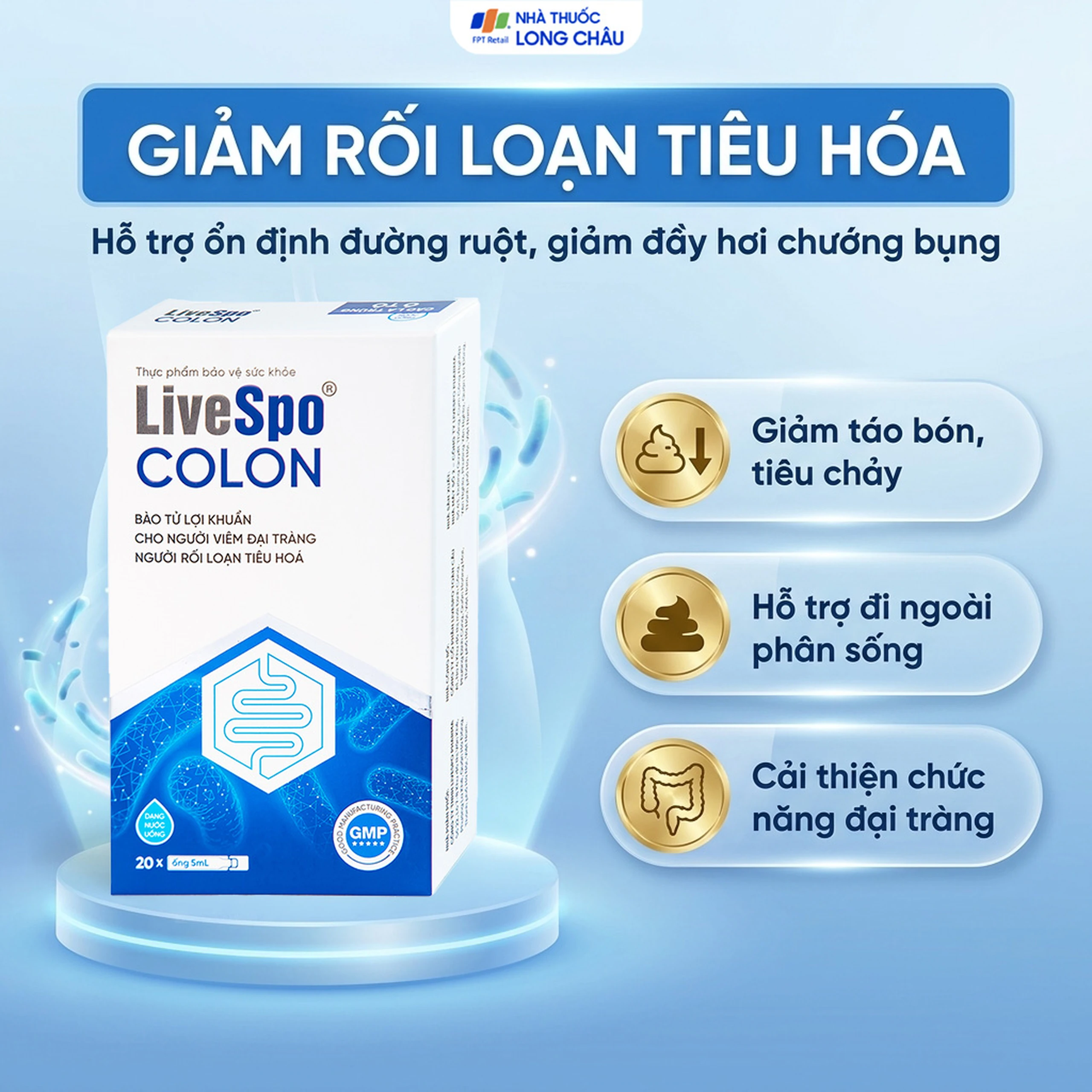 Bào tử lợi khuẩn cho người viêm đại tràng, rối loạn tiêu hóa LiveSpo Colon(20 ống x 5ml) 4