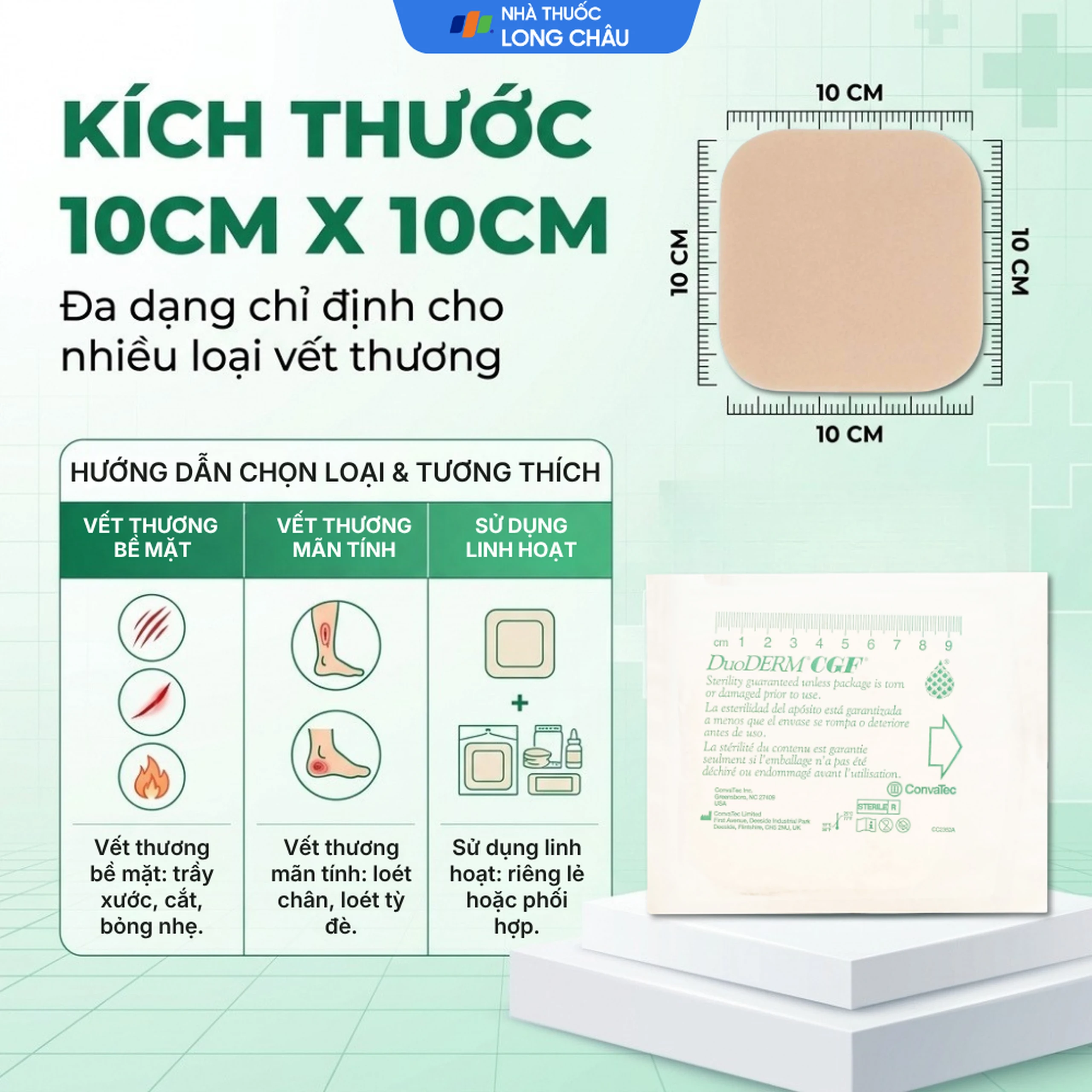 Băng dán vết thương Duoderm CGF 10x10cm (5 miếng) 4