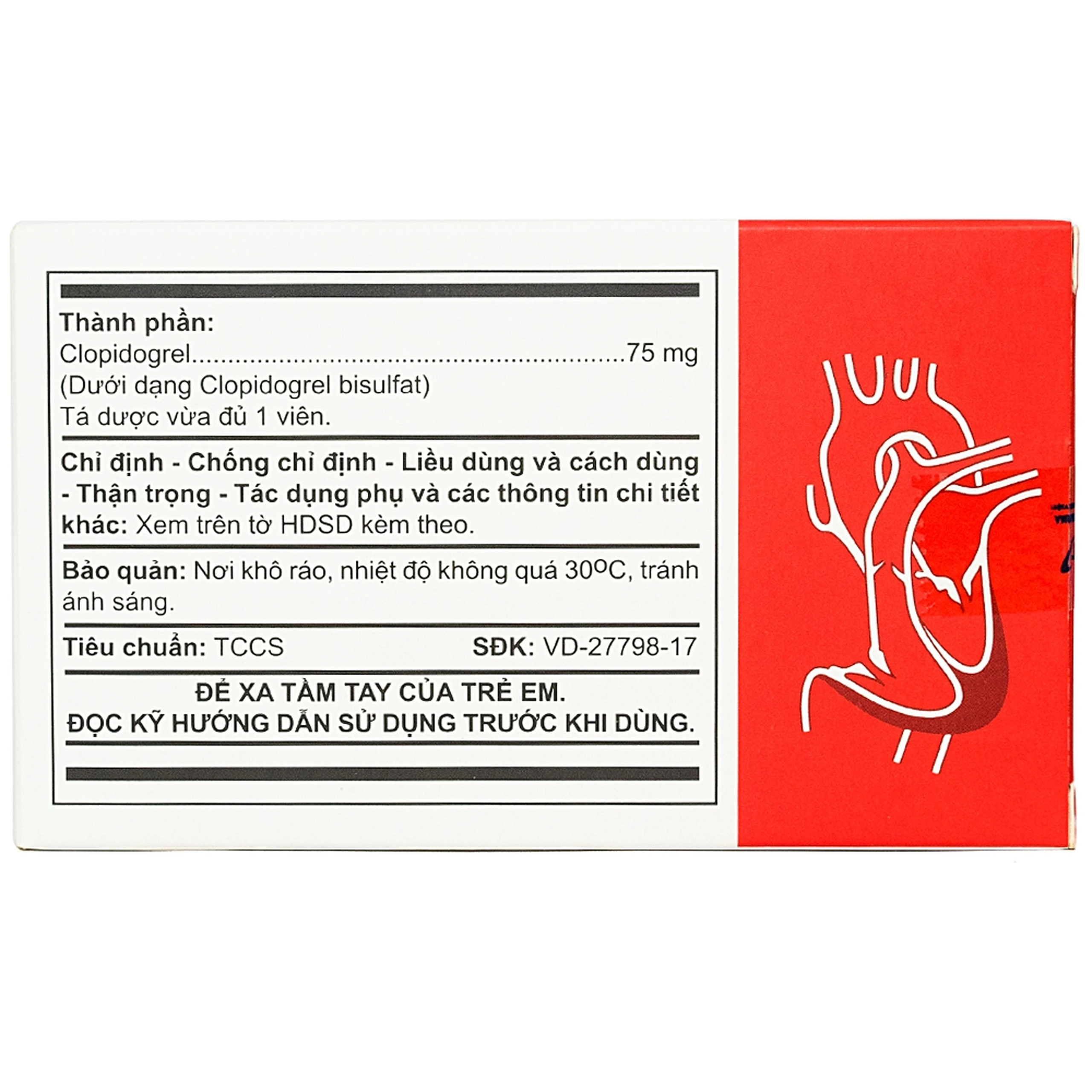 Thuốc AtiDogrel 75mg An Thiên phòng xơ vữa khối huyết (10 vỉ x 10 viên)