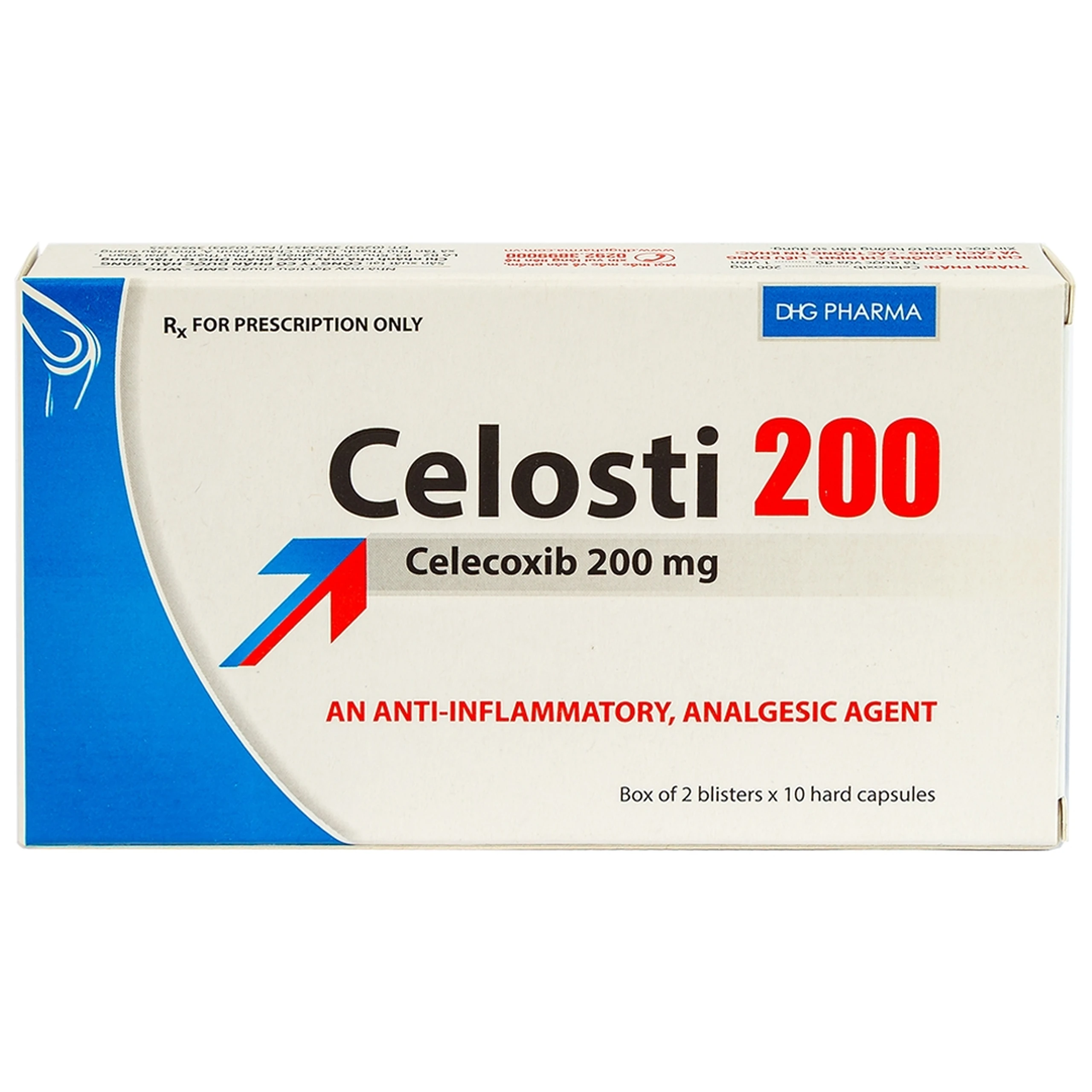 Thuốc Celosti 200 DHG điều trị thoái hóa khớp, viêm khớp dạng thấp (2 vỉ x 10 viên)