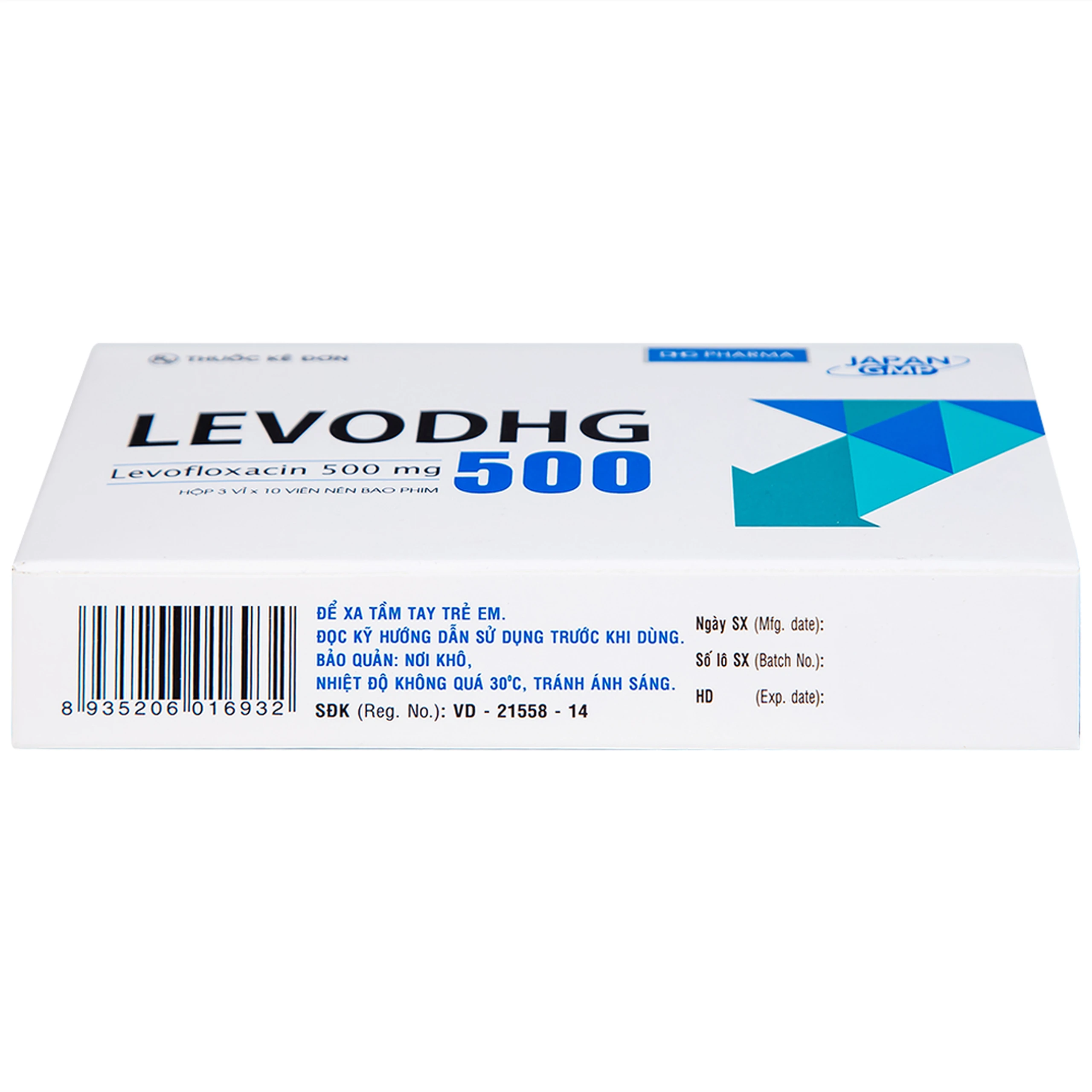 Thuốc LevoDHG 500 điều trị các chứng nhiễm khuẩn, viêm phổi, viêm tiền liệt tuyến (3 vỉ x 10 viên)