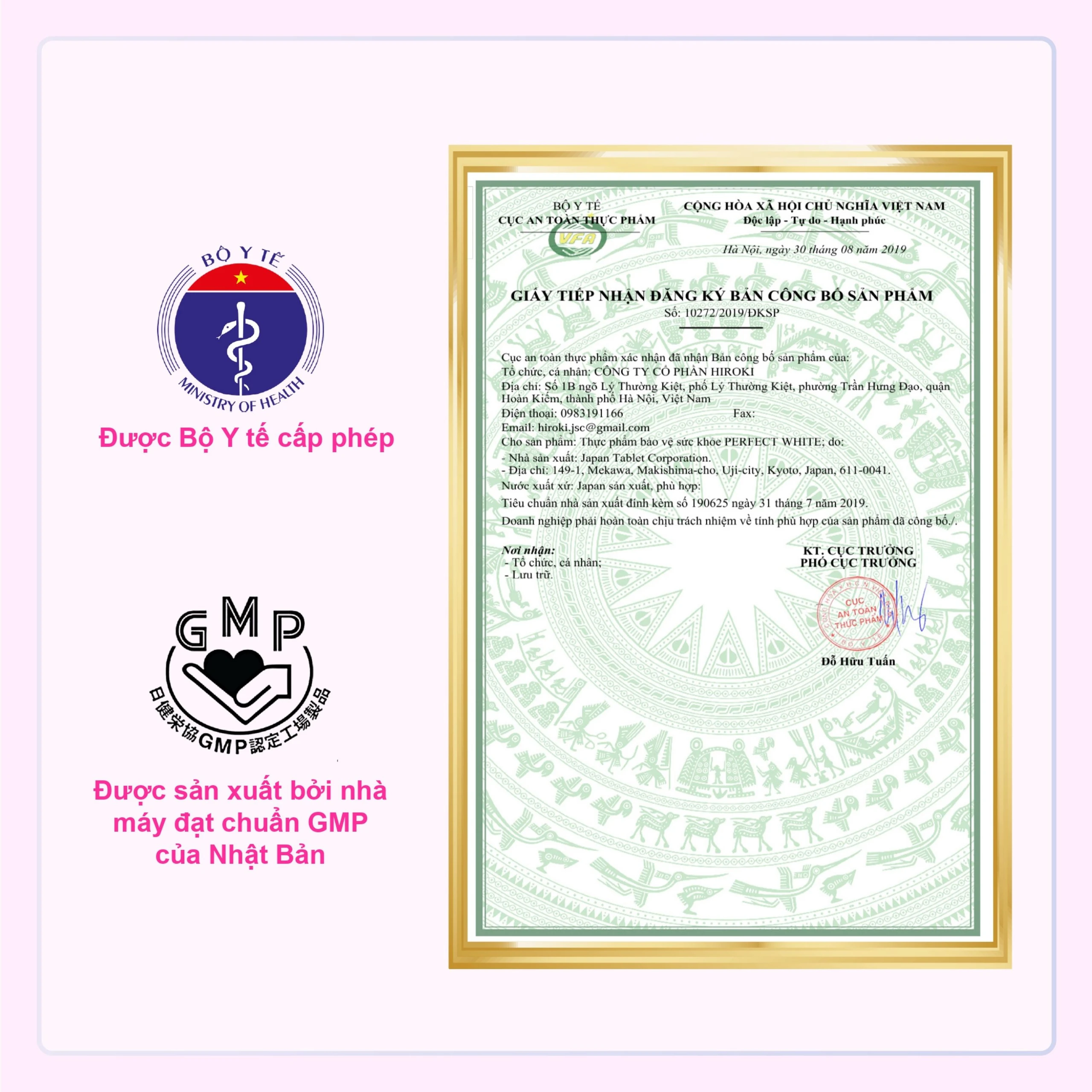 Viên uống hỗ trợ làm đẹp da, giúp da trắng sáng, cải thiện thâm nám, hạn chế lão hóa da Perfect White Jpanwell (60 viên) 5