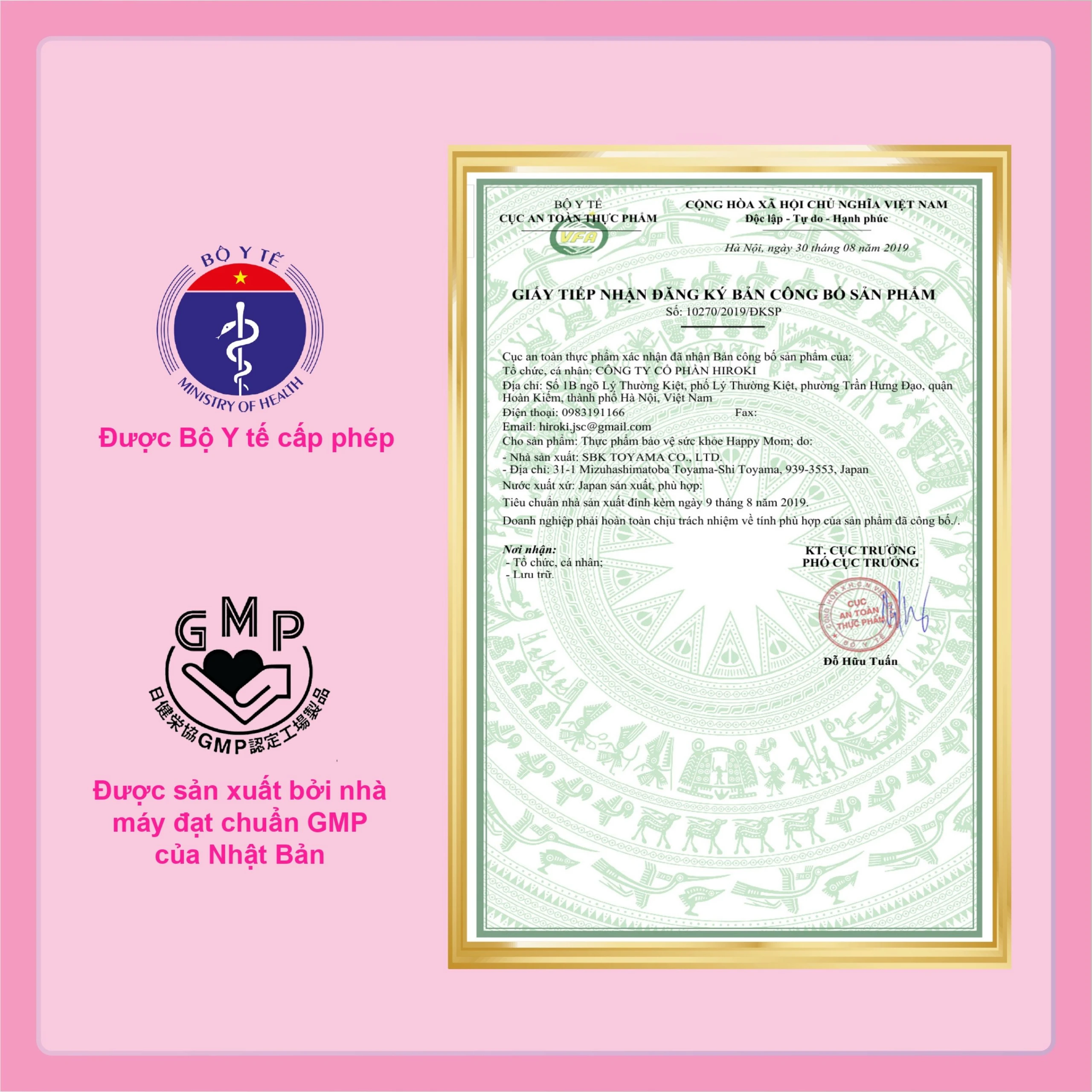 Viên uống bổ sung vitamin và khoáng chất cho bà mẹ trước, trong và sau thai kỳ Happy Mom Jpanwell (60 viên) 5