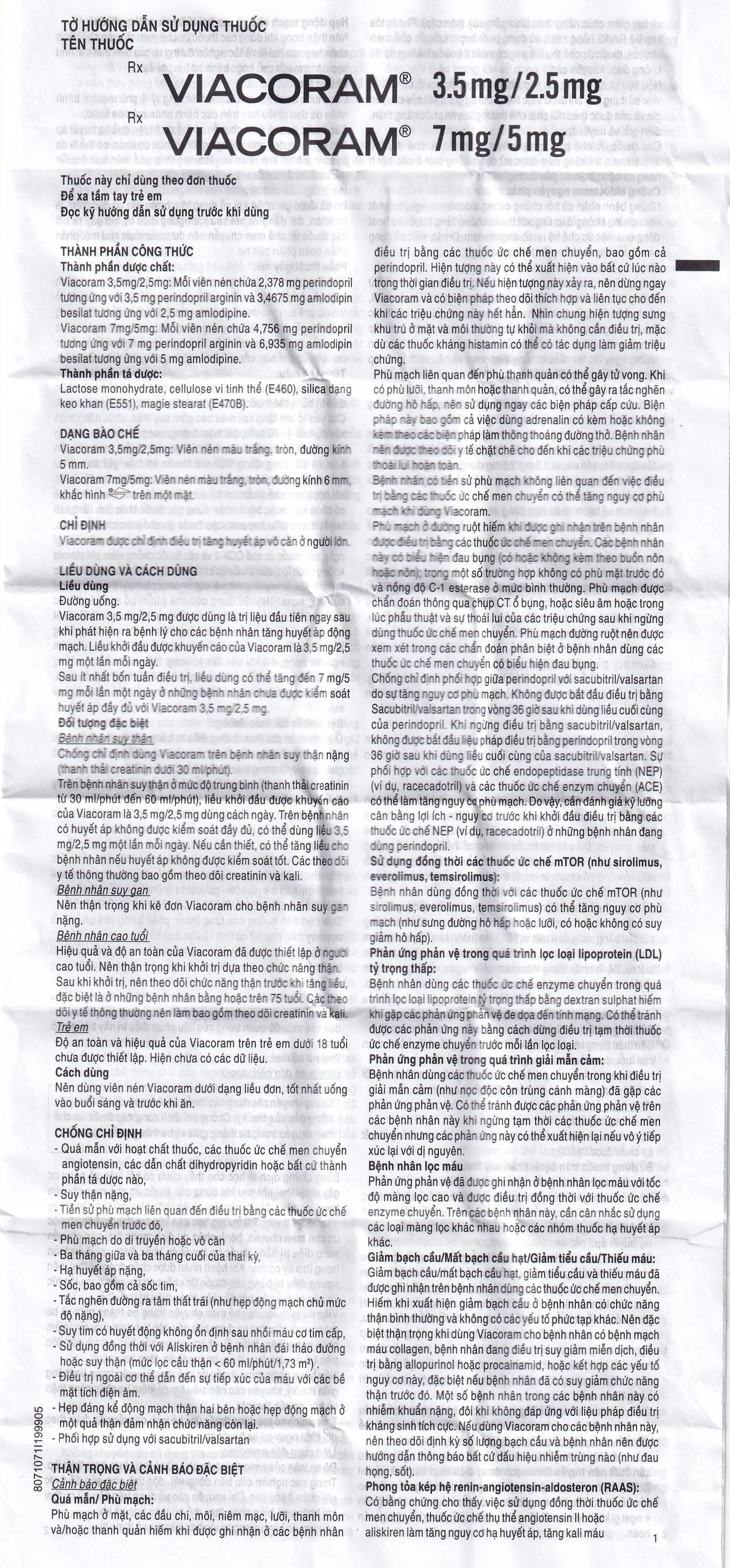 Thuốc Viacoram 3.5mg/2.5mg Servier điều trị tăng huyết áp vô căn (30 viên)