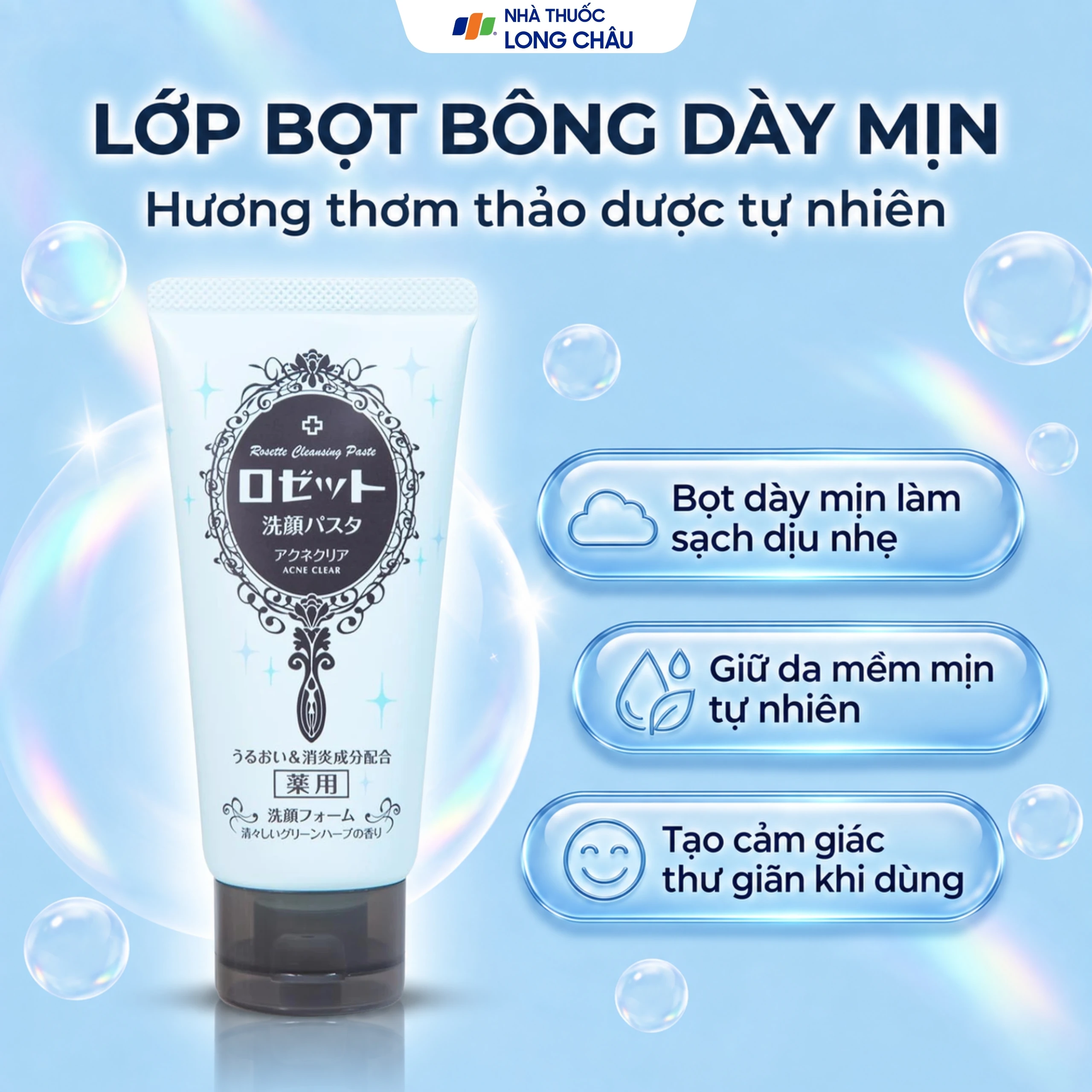 Sữa rửa mặt Rosette Acne Clear bùn biển giúp giảm mụn (120g) 5