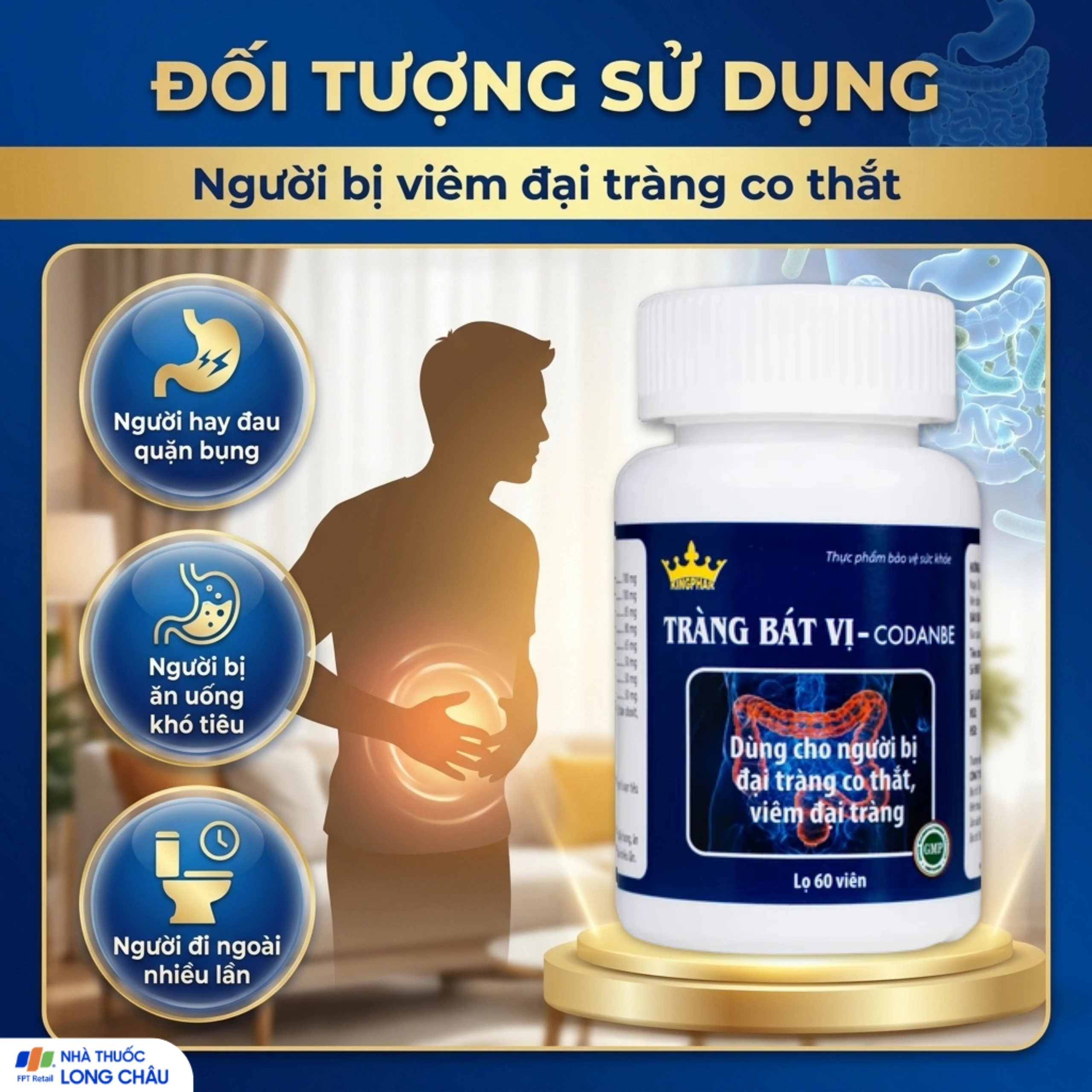 Viên uống hỗ trợ tăng cường tiêu hóa cho người viêm đại tràng Tràng Bát Vị-Codanbe Kingphar (60 viên) 5