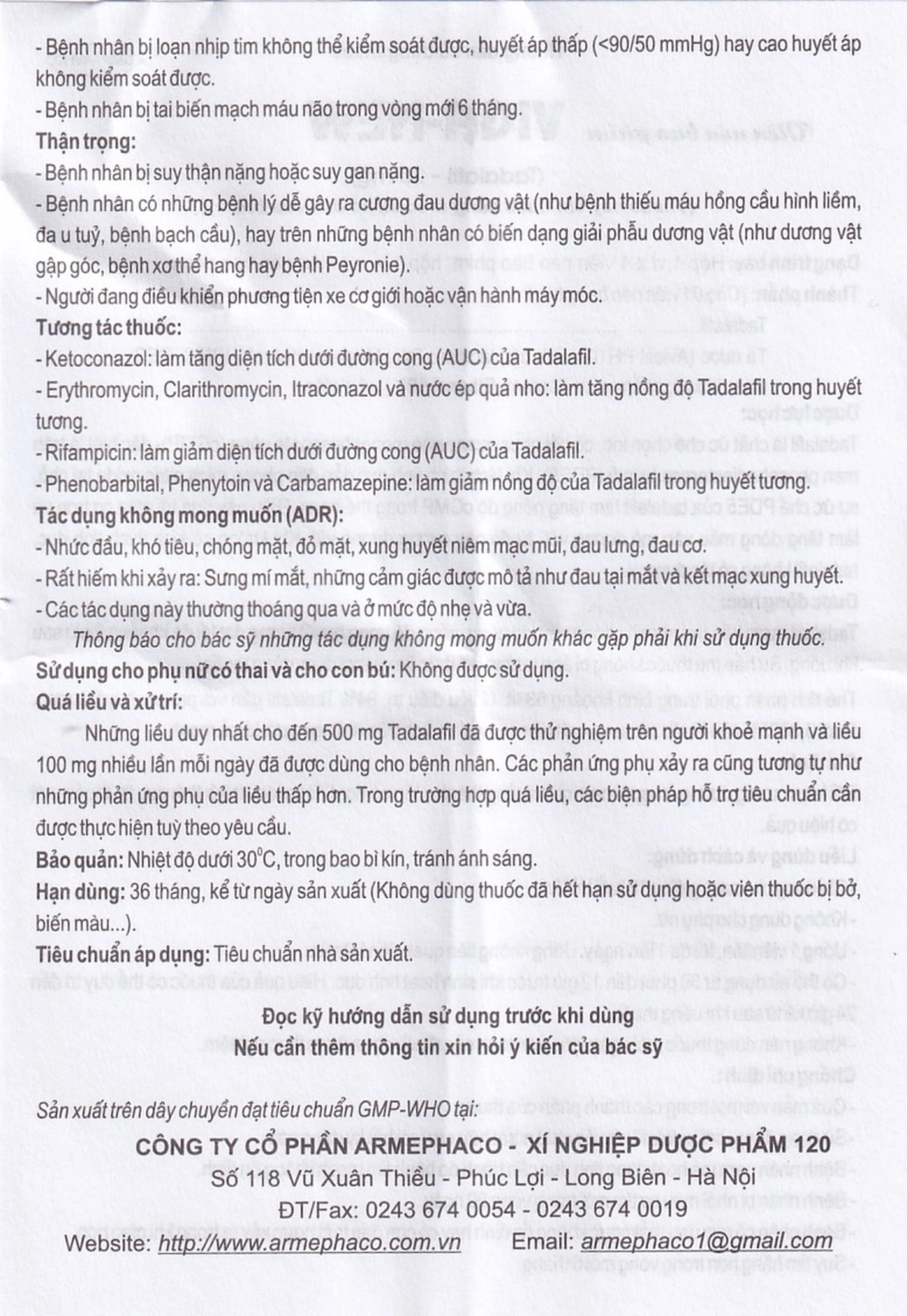 Thuốc Viga-New 20mg Armephaco điều trị rối loạn cương dương (1 vỉ x 4 viên)