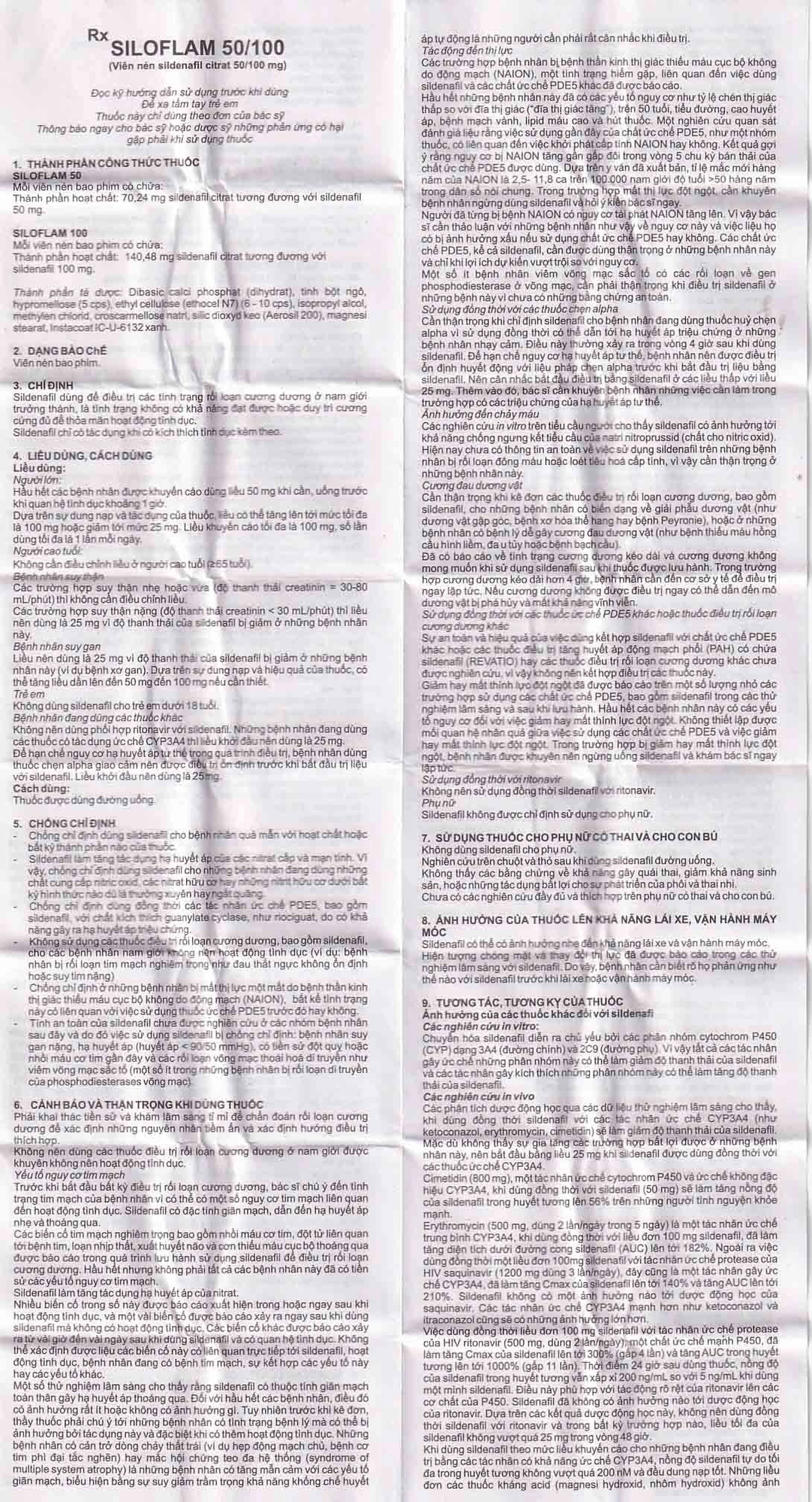 Thuốc Siloflam 100 Flamingo điều trị rối loạn cương dương (1 vỉ x 4 viên)