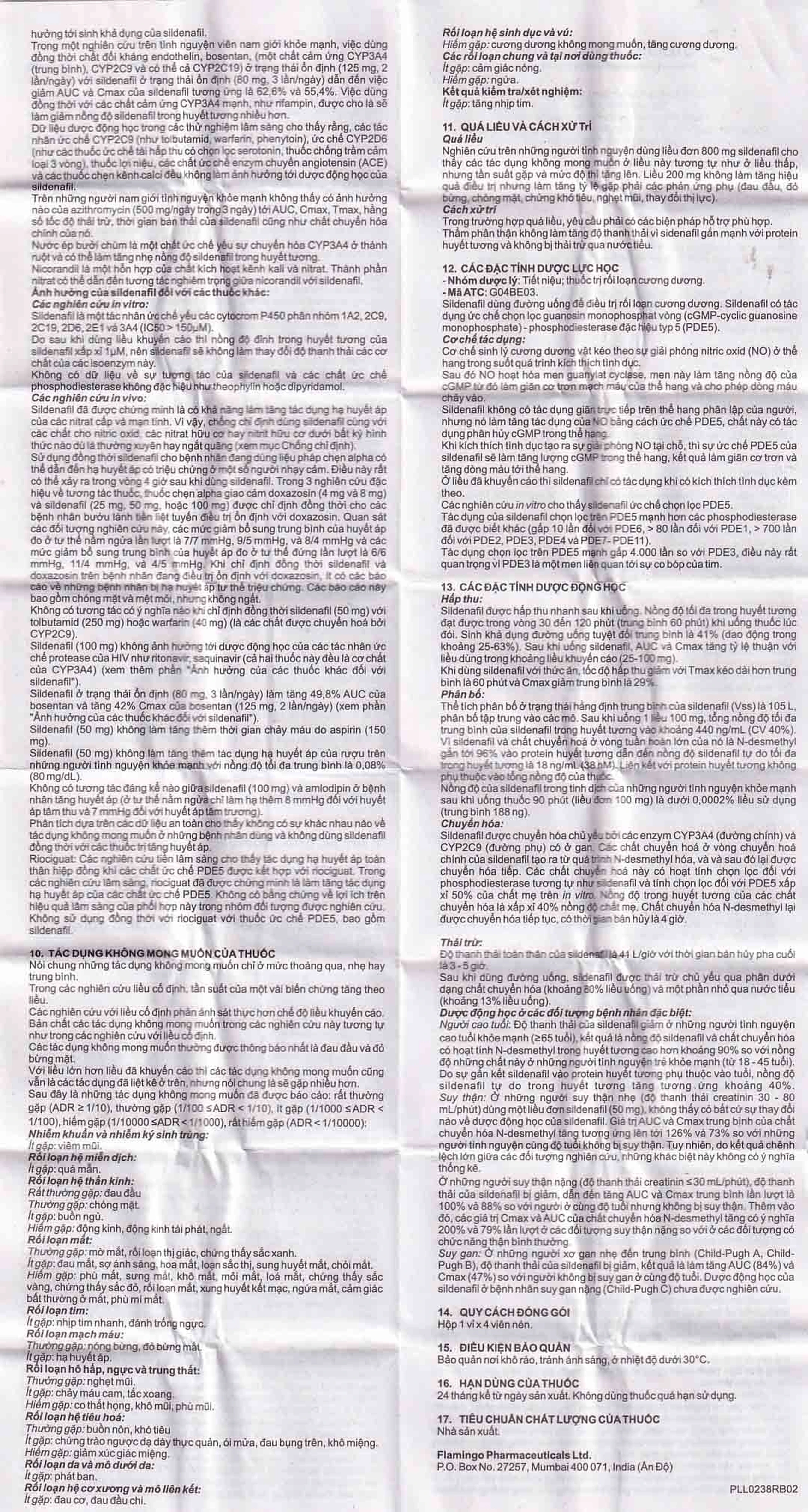 Thuốc Siloflam 100 Flamingo điều trị rối loạn cương dương (1 vỉ x 4 viên)