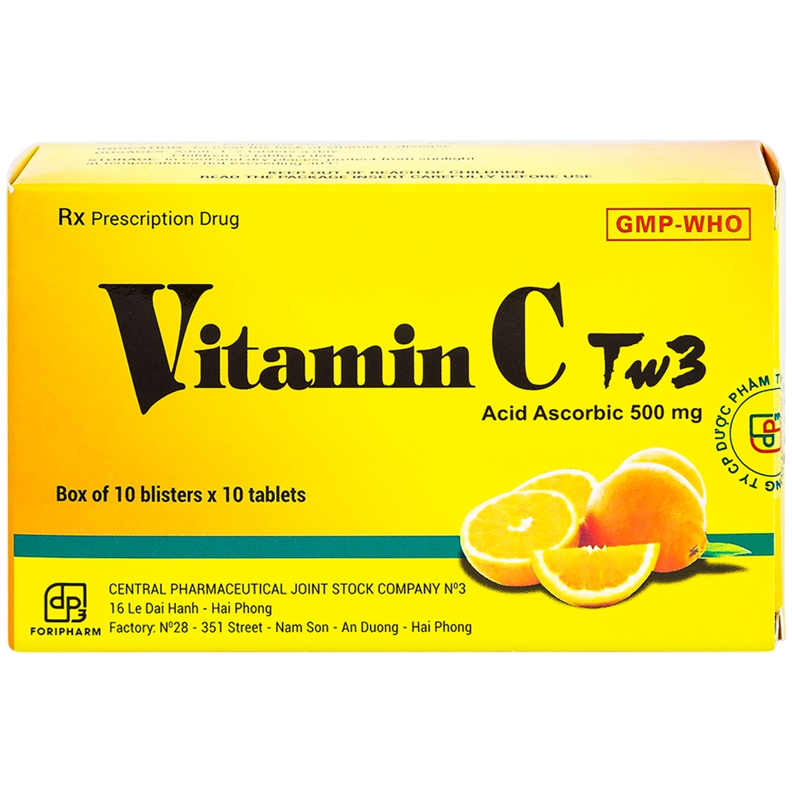 Thuốc Vitamin C TW3 điều trị bệnh do thiếu vitamin C (10 vỉ x 10 viên)