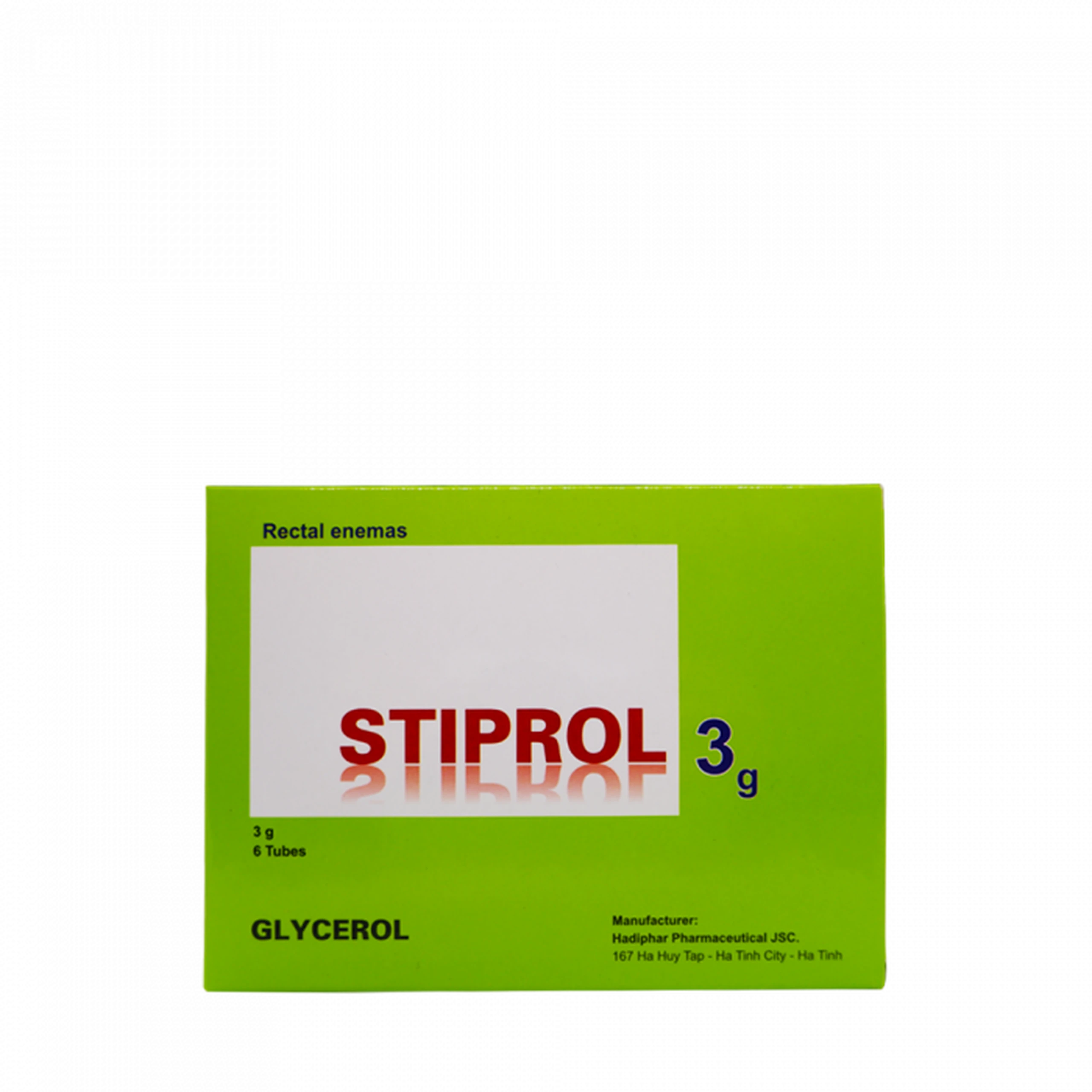 Thuốc Stiprol 3g Hadiphar dùng để thụt trực tràng, điều trị táo bón (6 tuýp)