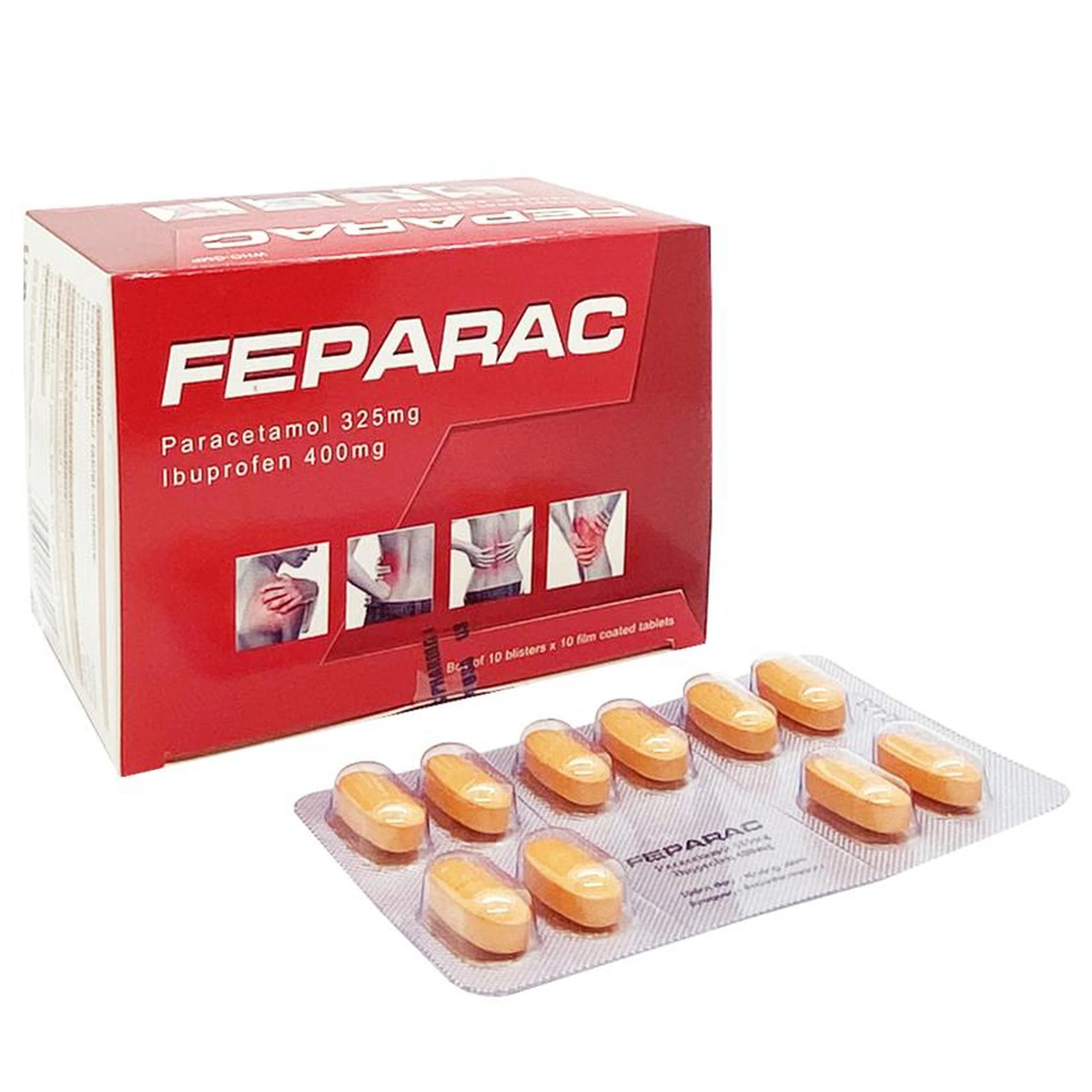 Thuốc Feparac USP giảm đau và kháng viêm (10 vỉ x 10 viên)