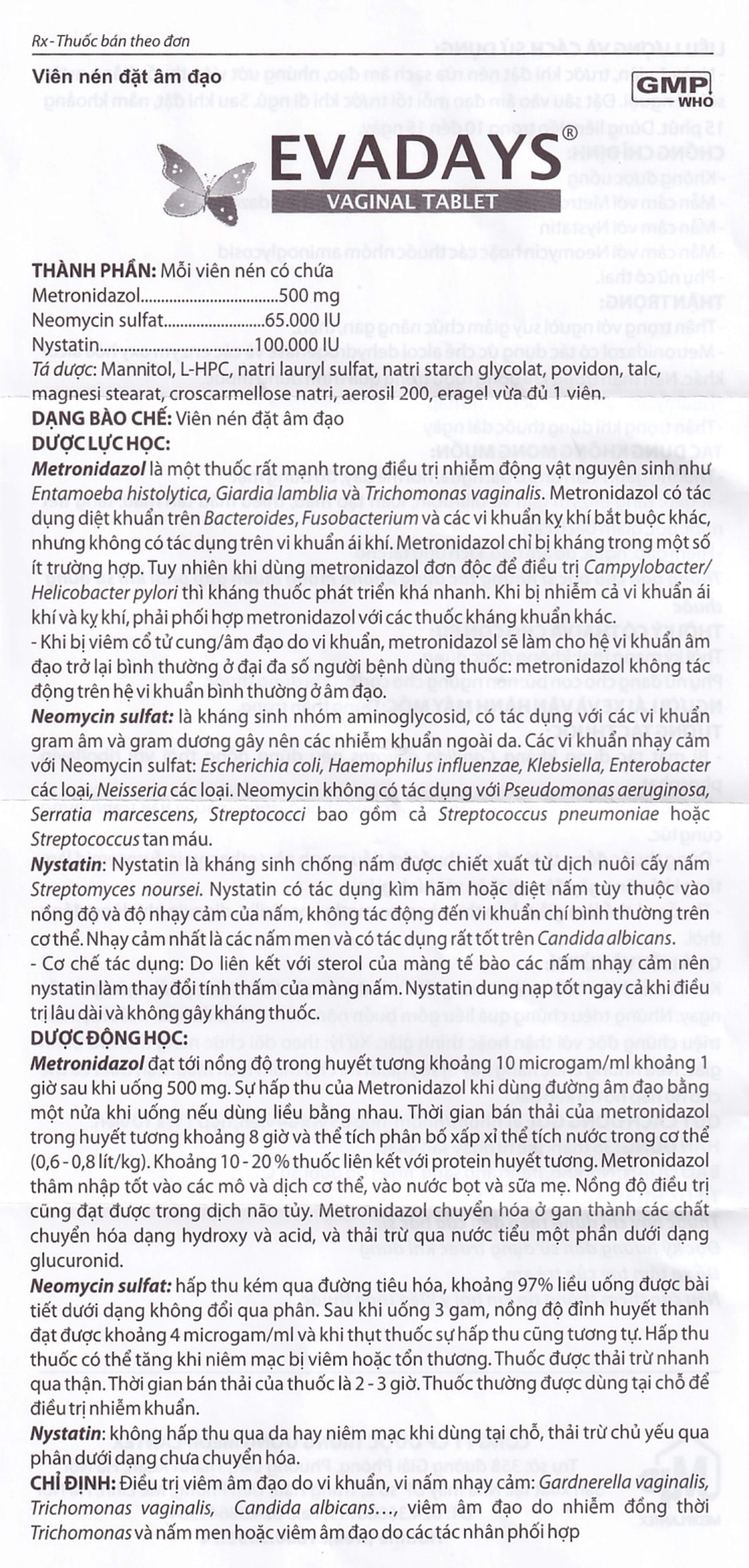 Thuốc Evadays Vaginal 500mg Mediplantex điều trị viêm âm đạo (1 vỉ x 10 viên)