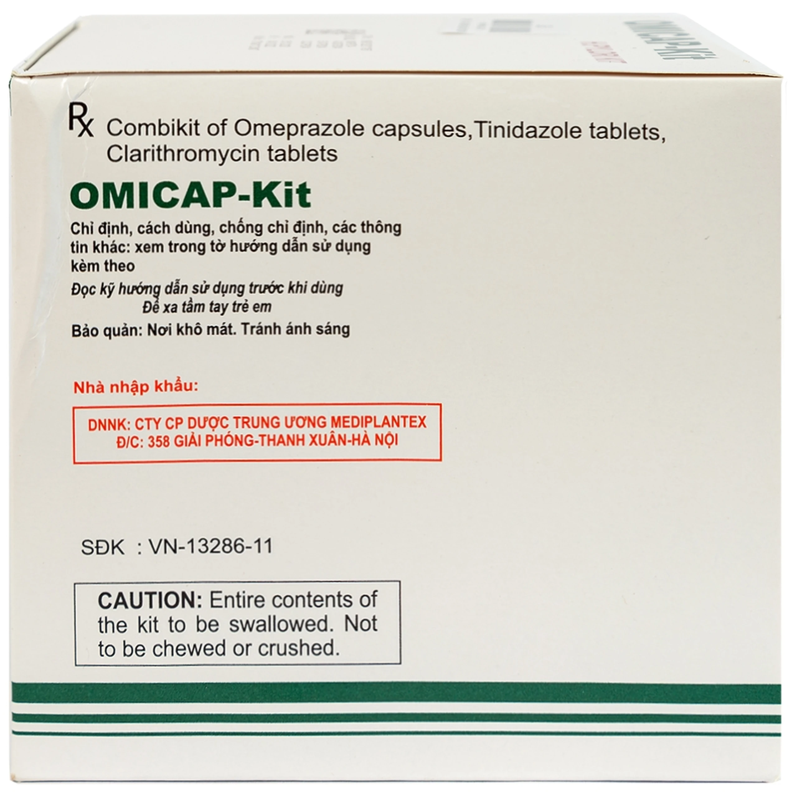 Thuốc Omicap-Kit Micro điều trị viêm dạ dày mãn tính, loét dạ dày - tá tràng (7 kít) 