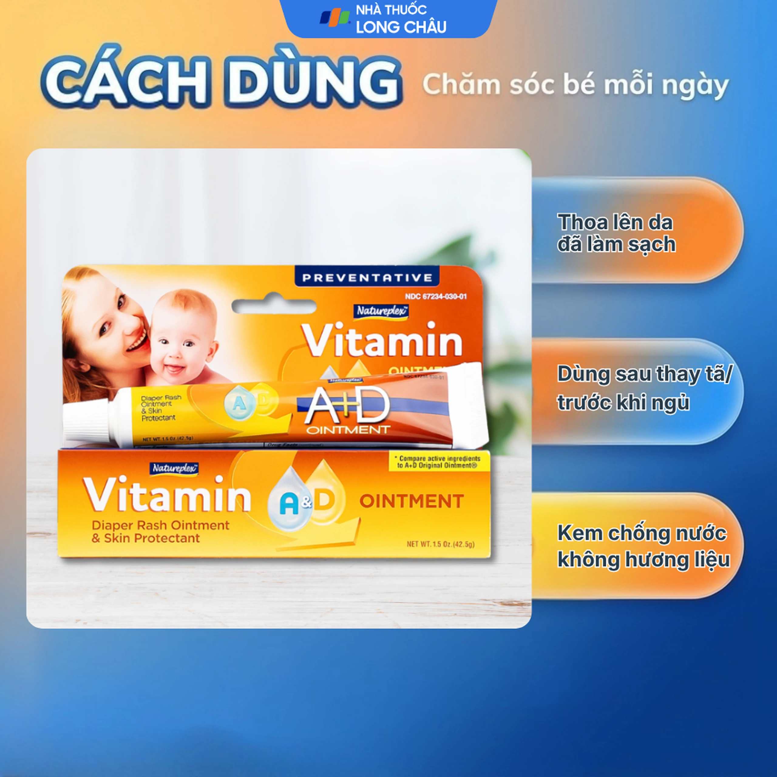 Kem bôi hăm tã Natureplex A+D Ointment 42.5g 5