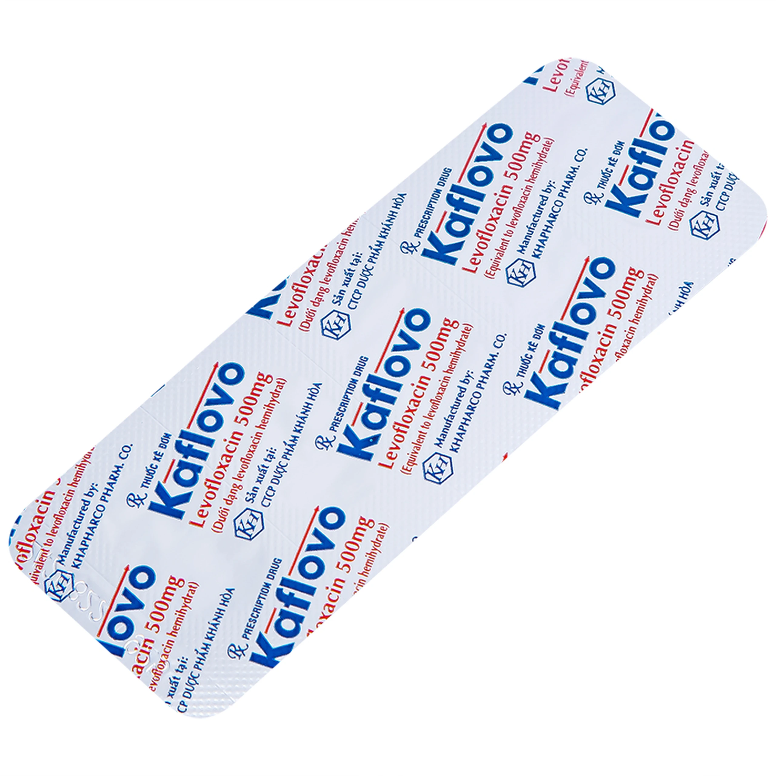 Thuốc Kaflovo 500 Khapharco điều trị nhiễm khuẩn do vi khuẩn, viêm phổi, nhiễm khuẩn da (10 vỉ x 5 viên)