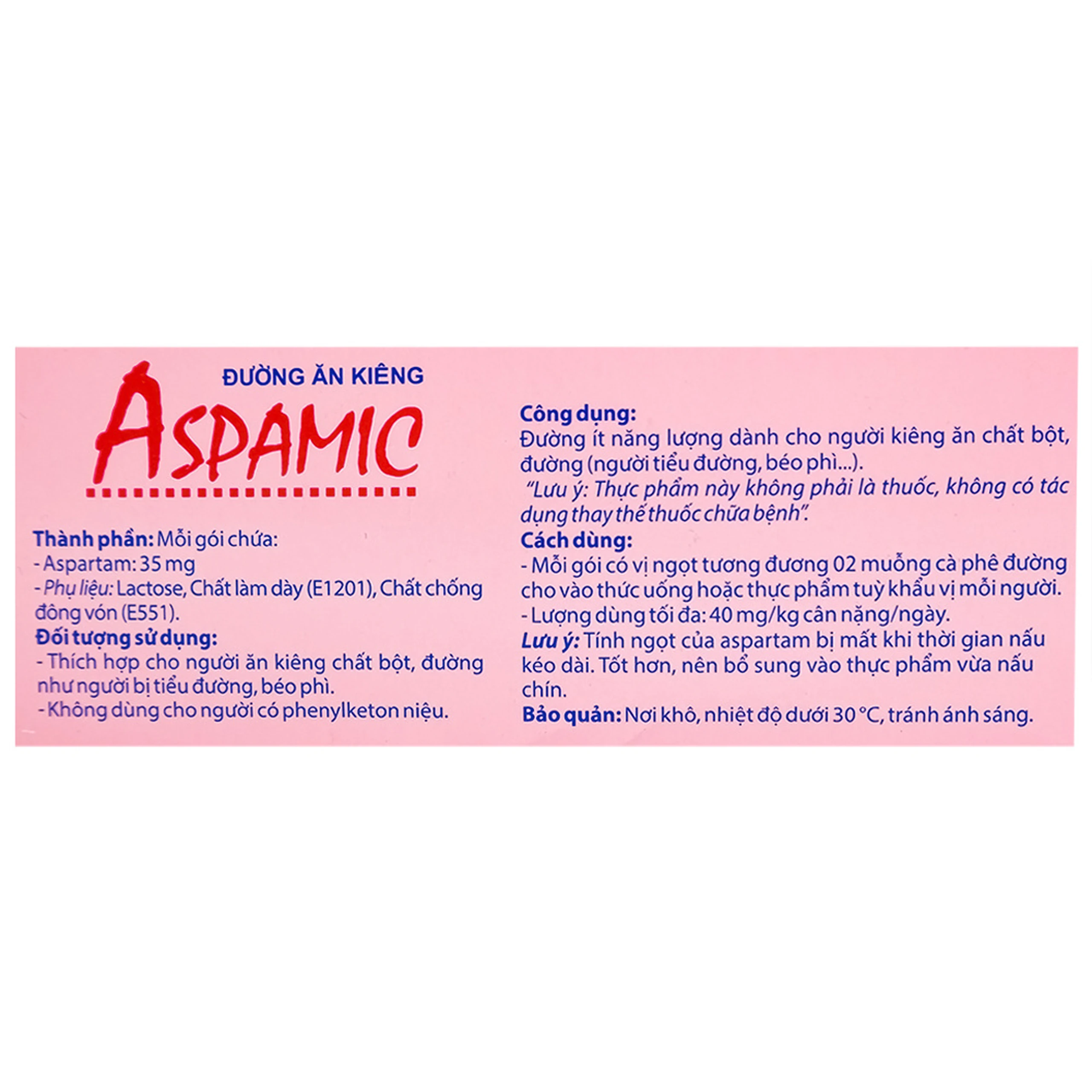 Đường Ăn Kiêng Aspamic Domesco (50 gói)