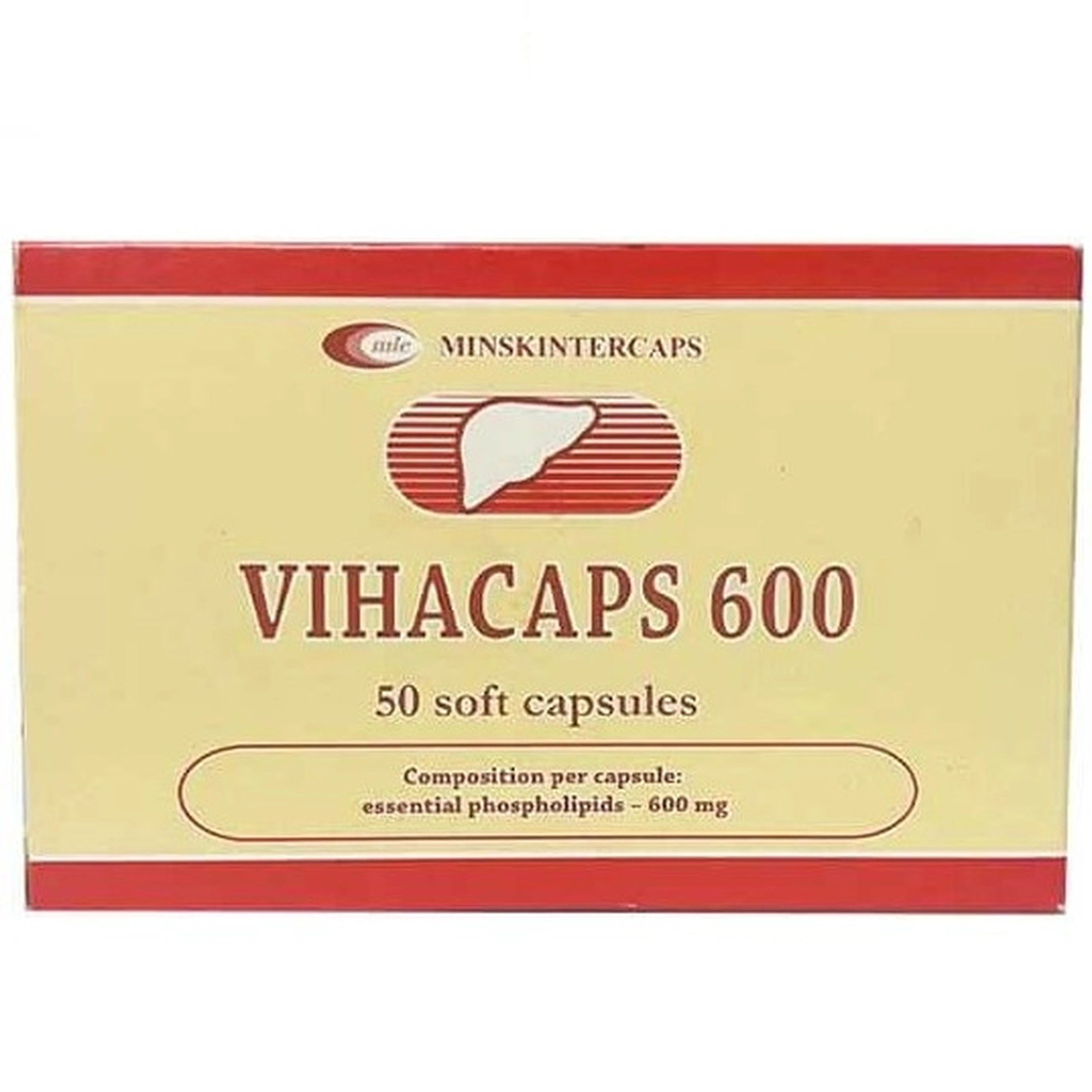 Thuốc Vihacaps 600 Minskintercaps cải thiện triệu chứng bệnh lý gan (5 vỉ x 10 viên)