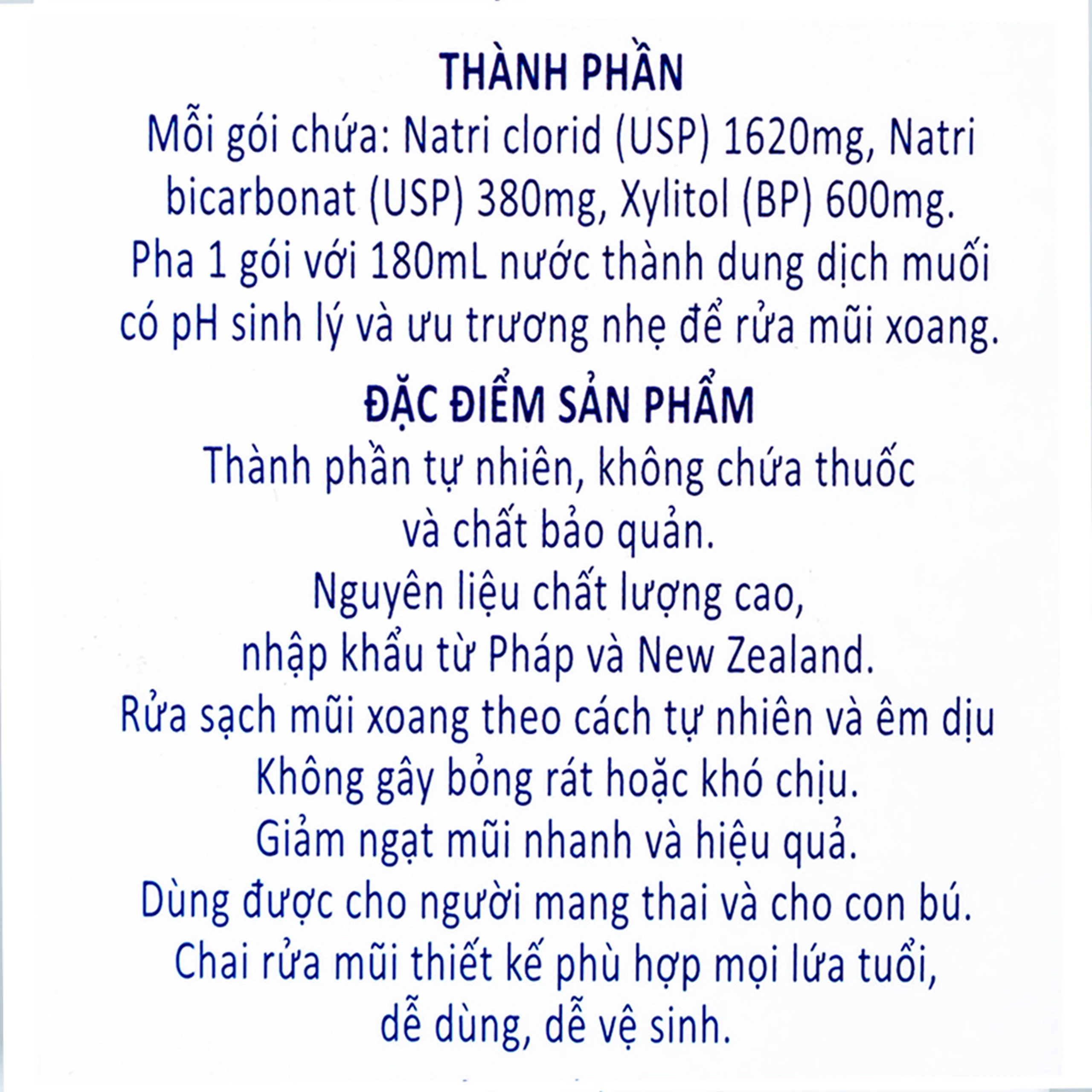 Muối rửa mũi xoang Sinufresh Cát Linh (30 gói và 1 chai 180ml) giúp làm sạch, giảm ngạt mũi, sổ mũi