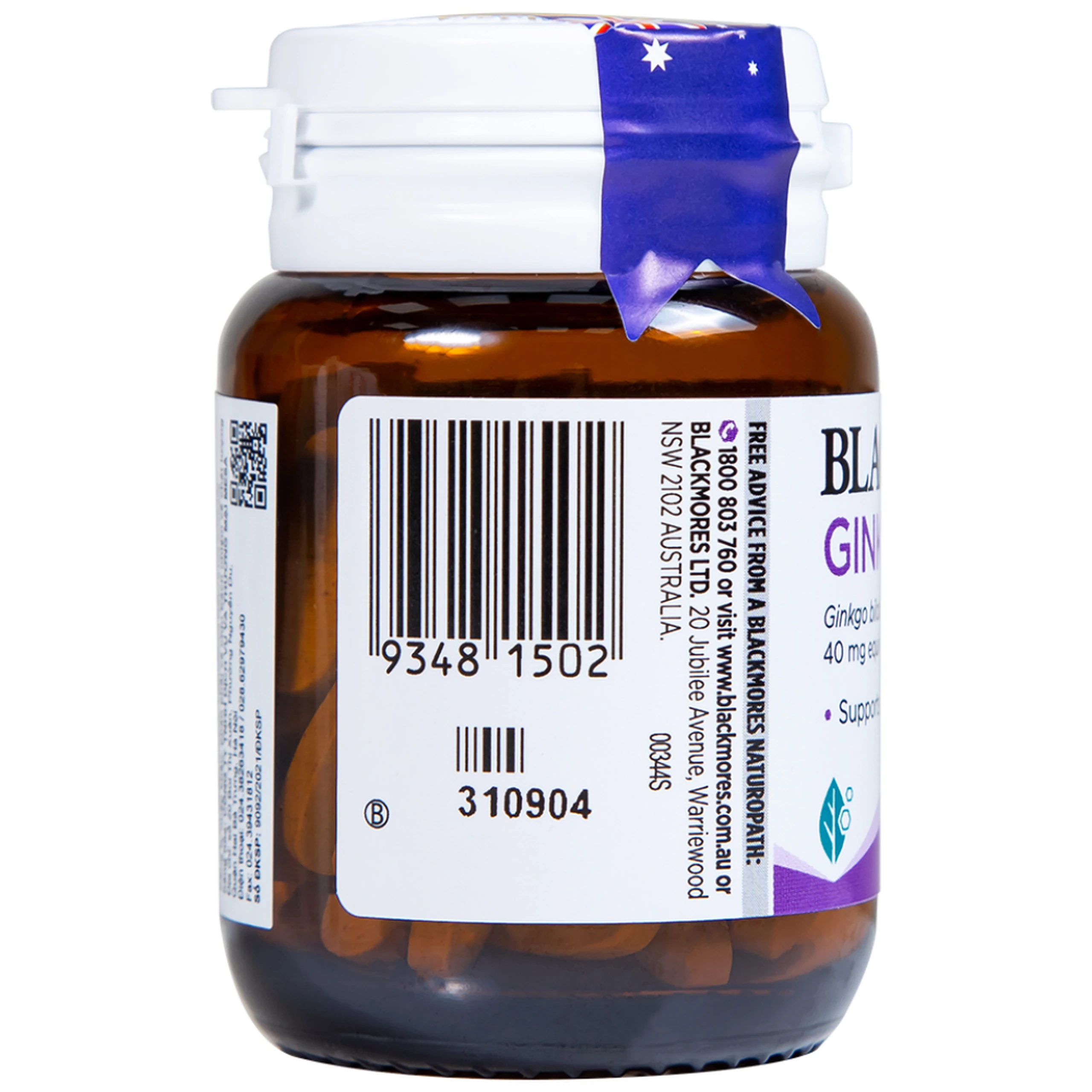 Viên uống Blackmores Ginkgo Forte hỗ trợ tuần hoàn máu não (40 viên)