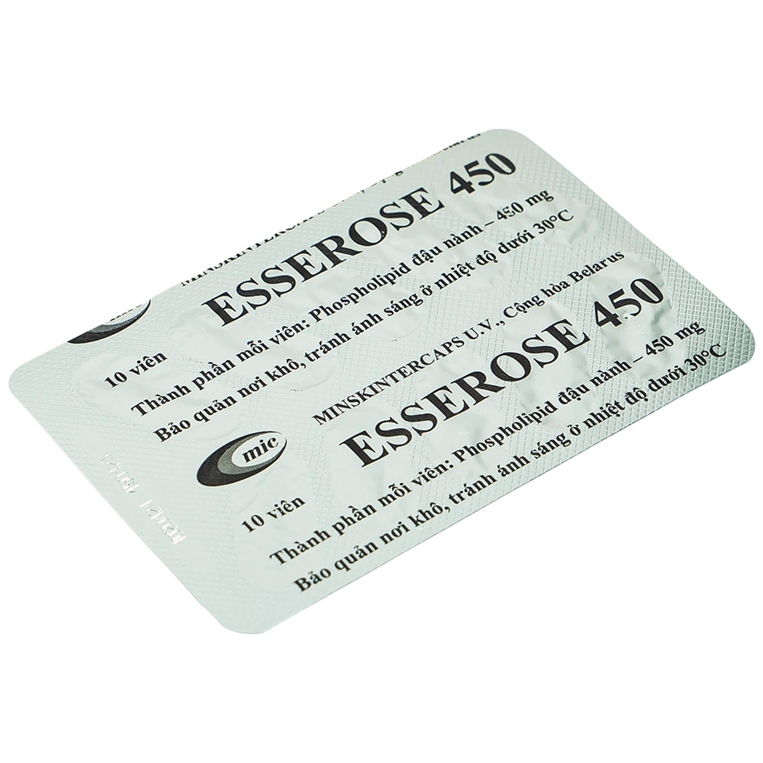 Thuốc Esserose 450 Minskintercaps cải thiện các triệu chứng bệnh lý gan (5 vỉ x 10 viên)